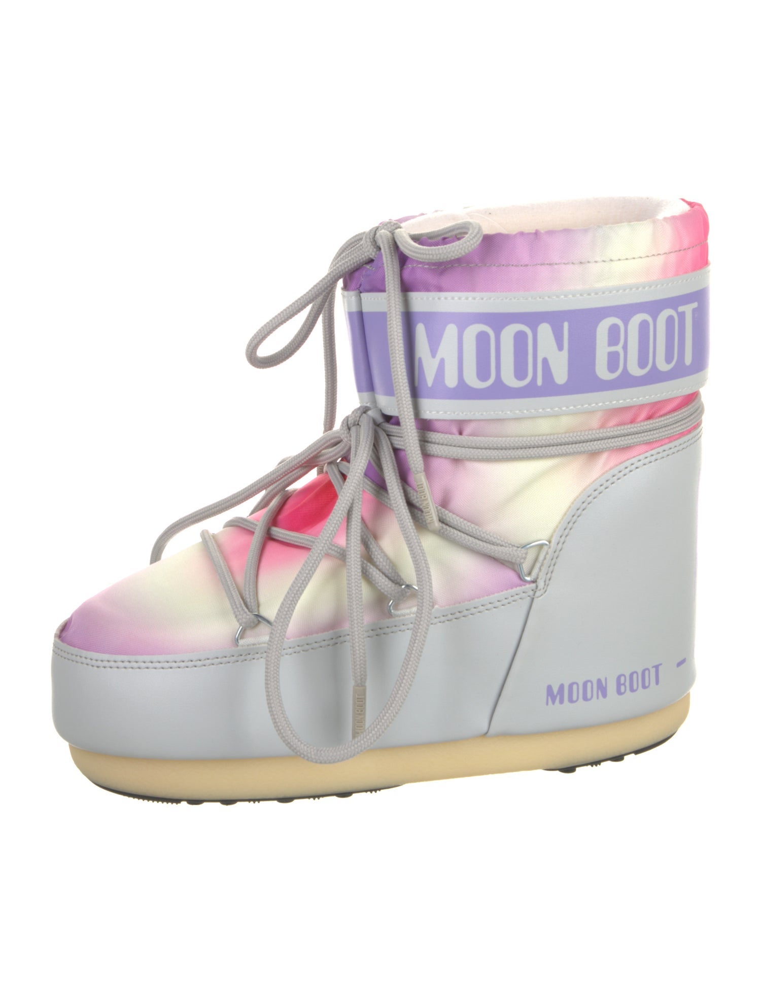 Moon Boot Nylon Tie-Dye Print Lace-Up Boots