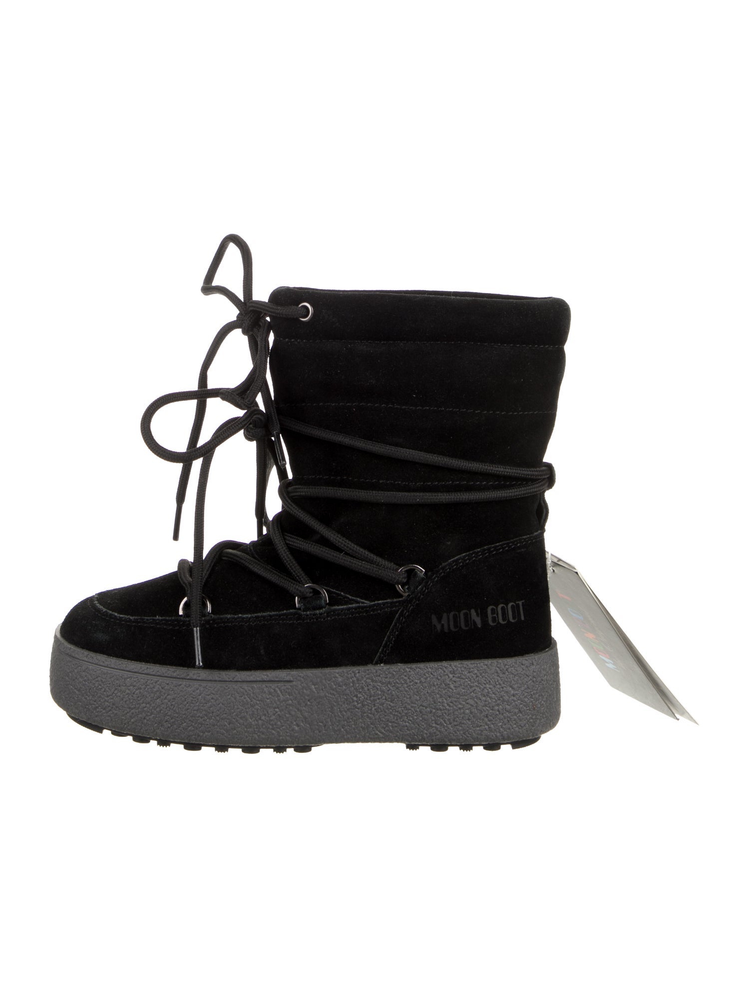 Moon Boot Girls' MB JTRACK SUEDE Logo Print Snow Boot