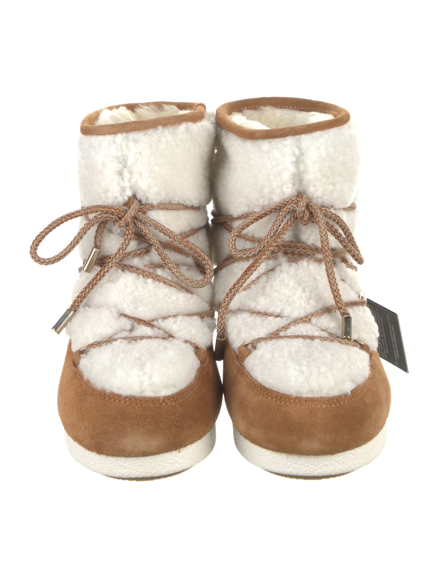 Moon Boot Suede Colorblock Pattern Lace-Up Boots