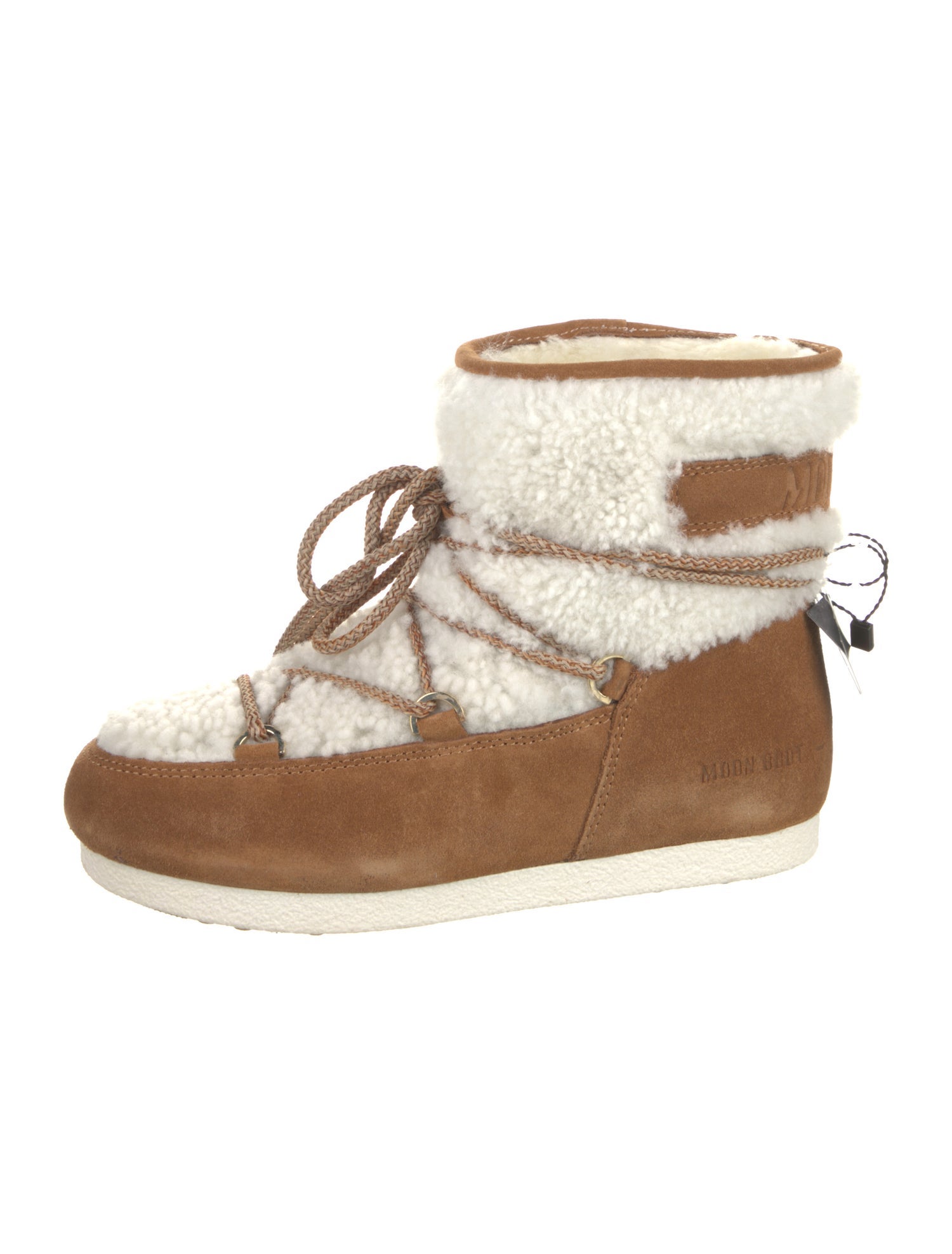 Moon Boot Suede Colorblock Pattern Lace-Up Boots