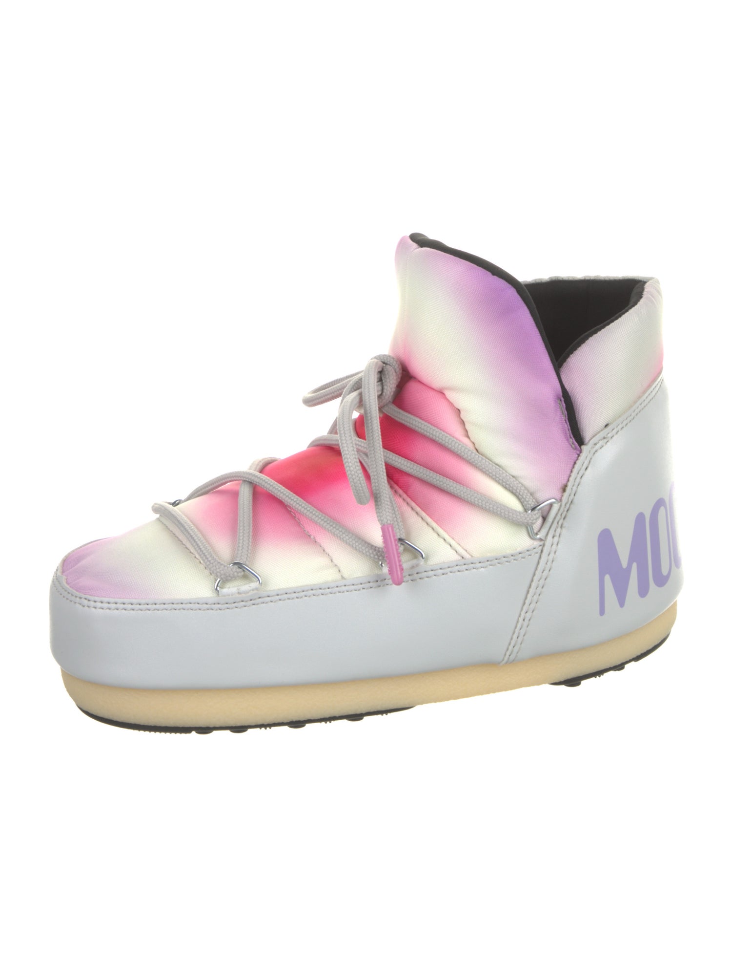 Moon Boot Nylon Graphic Print Lace-Up Boots