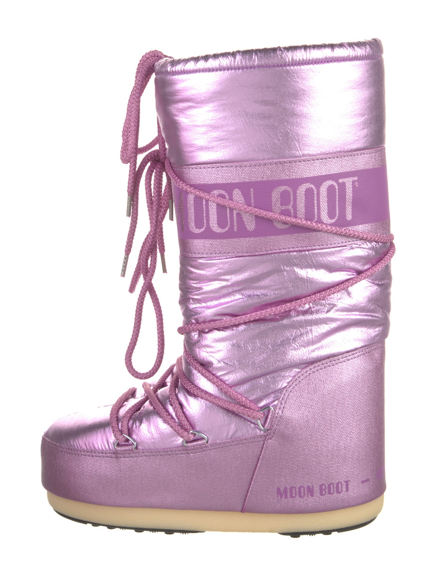 Moon Boot Leather Graphic Print Lace-Up Boots