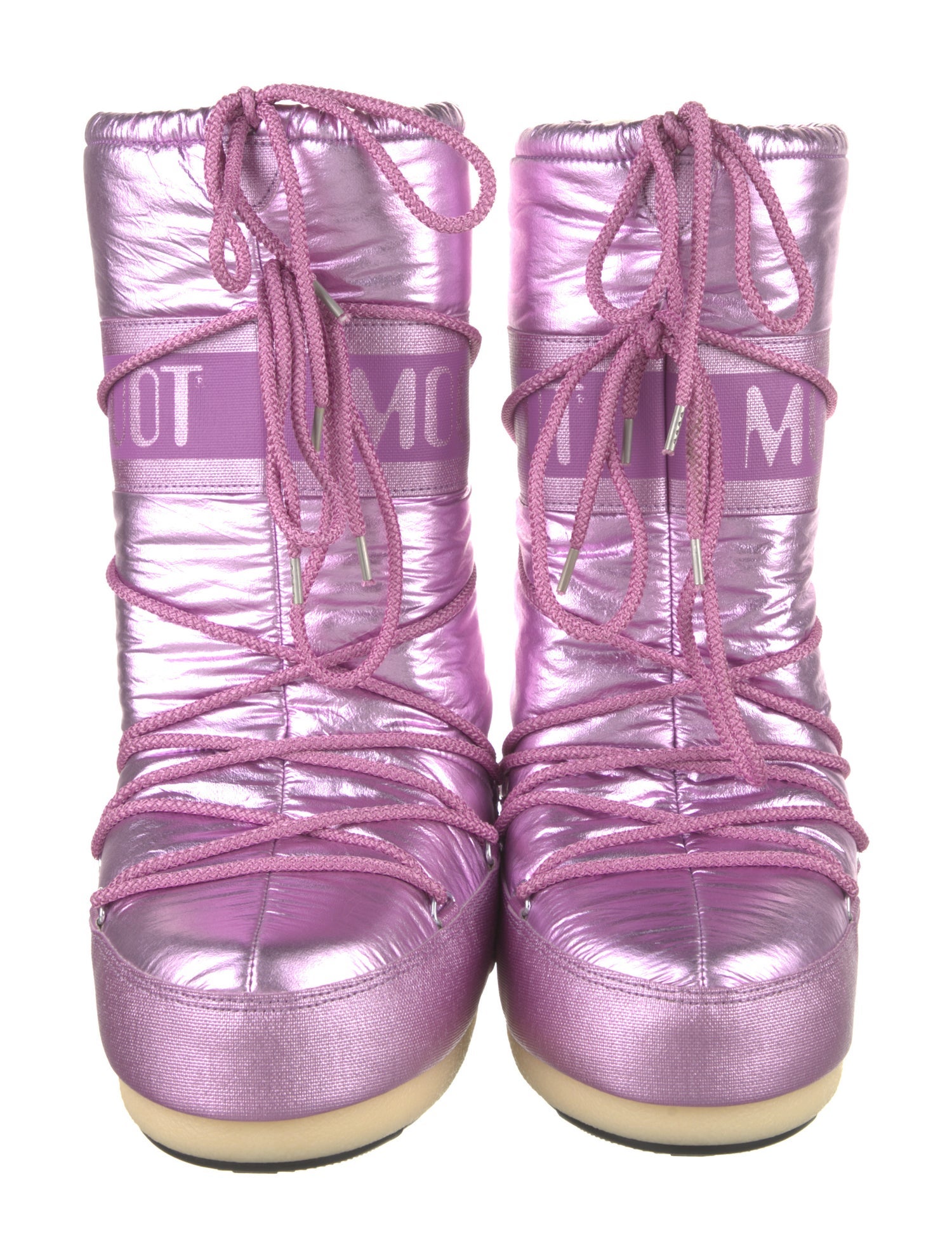 Moon Boot Leather Graphic Print Lace-Up Boots