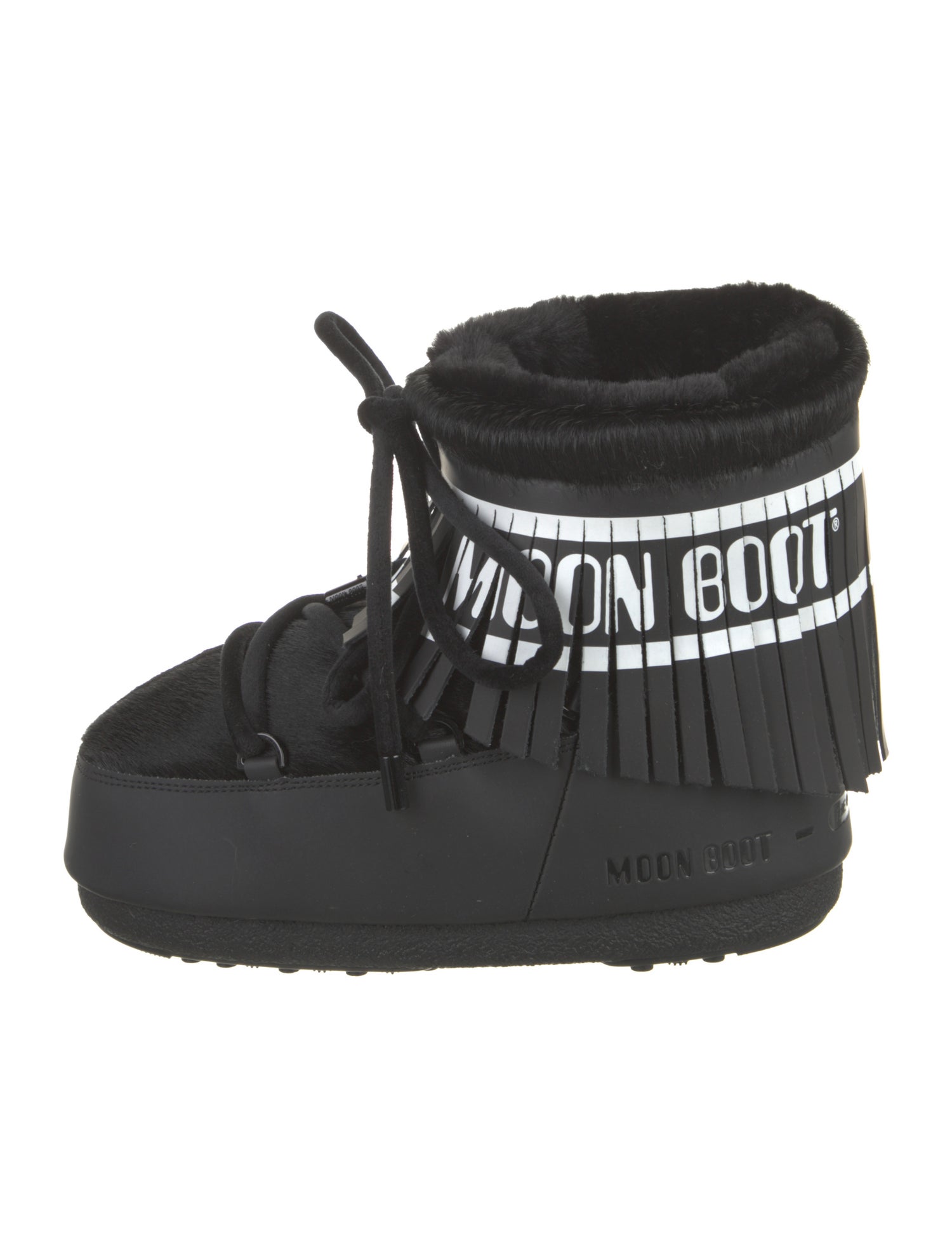 Moon Boot Leather Graphic Print Lace-Up Boots