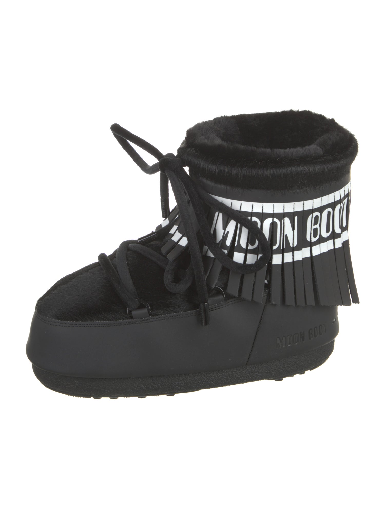 Moon Boot Leather Graphic Print Lace-Up Boots