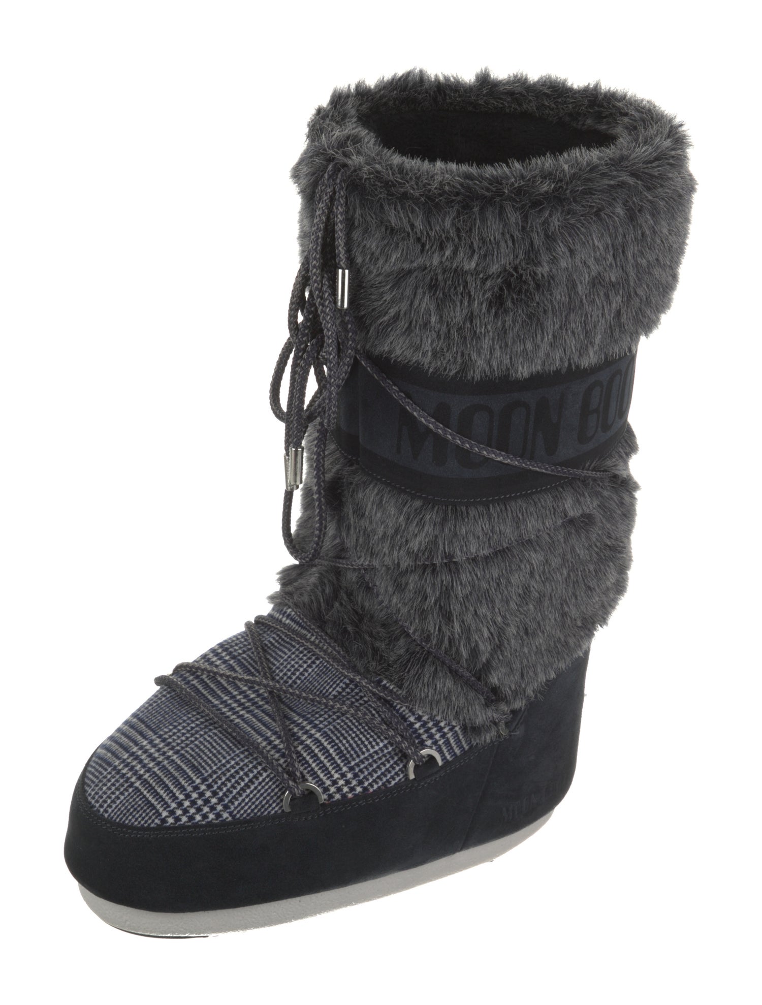 Moon Boot Faux Fur Printed Lace-Up Boots