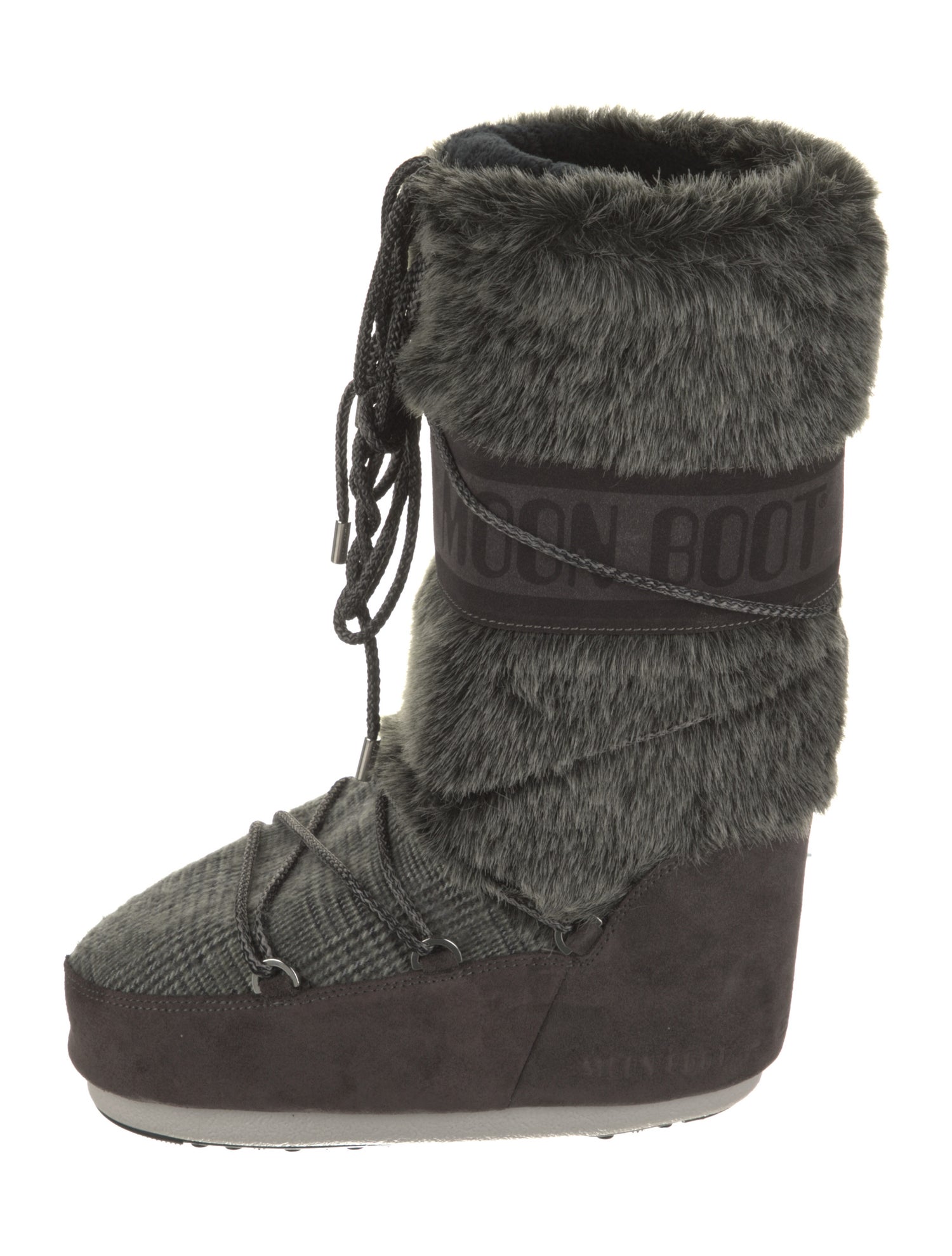 Moon Boot Faux Fur Printed Lace-Up Boots