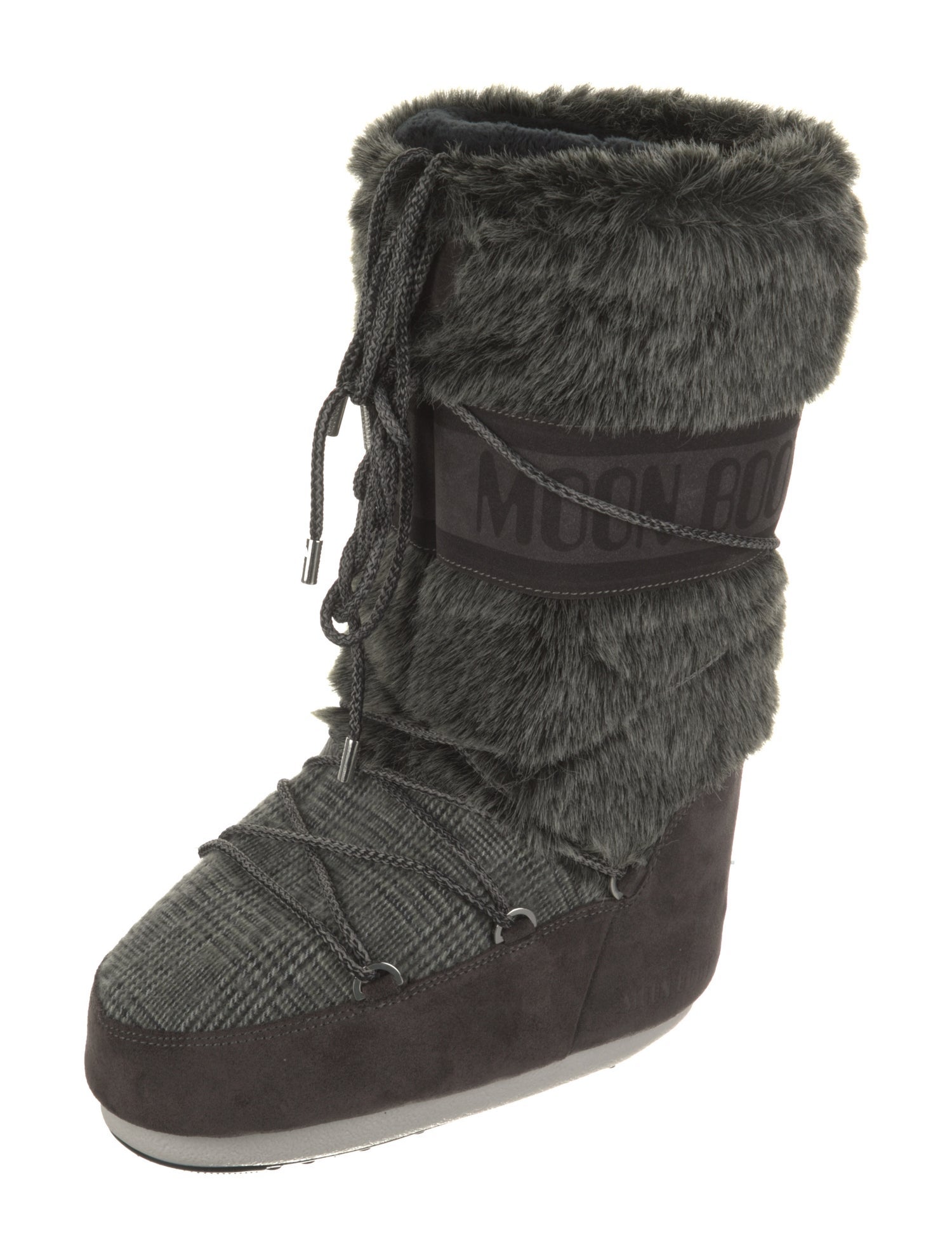 Moon Boot Faux Fur Printed Lace-Up Boots