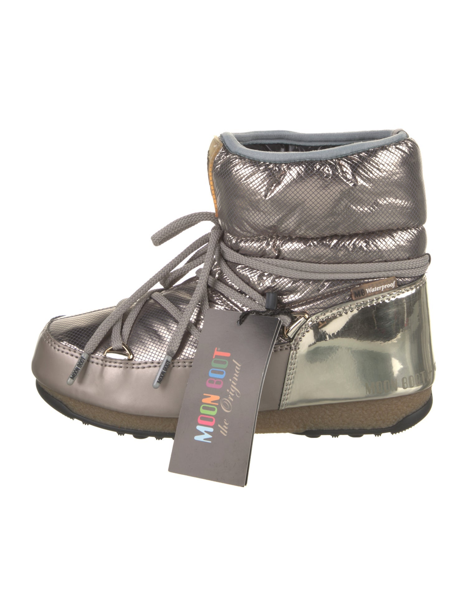 Moon Boot Nylon Colorblock Pattern Lace-Up Boots