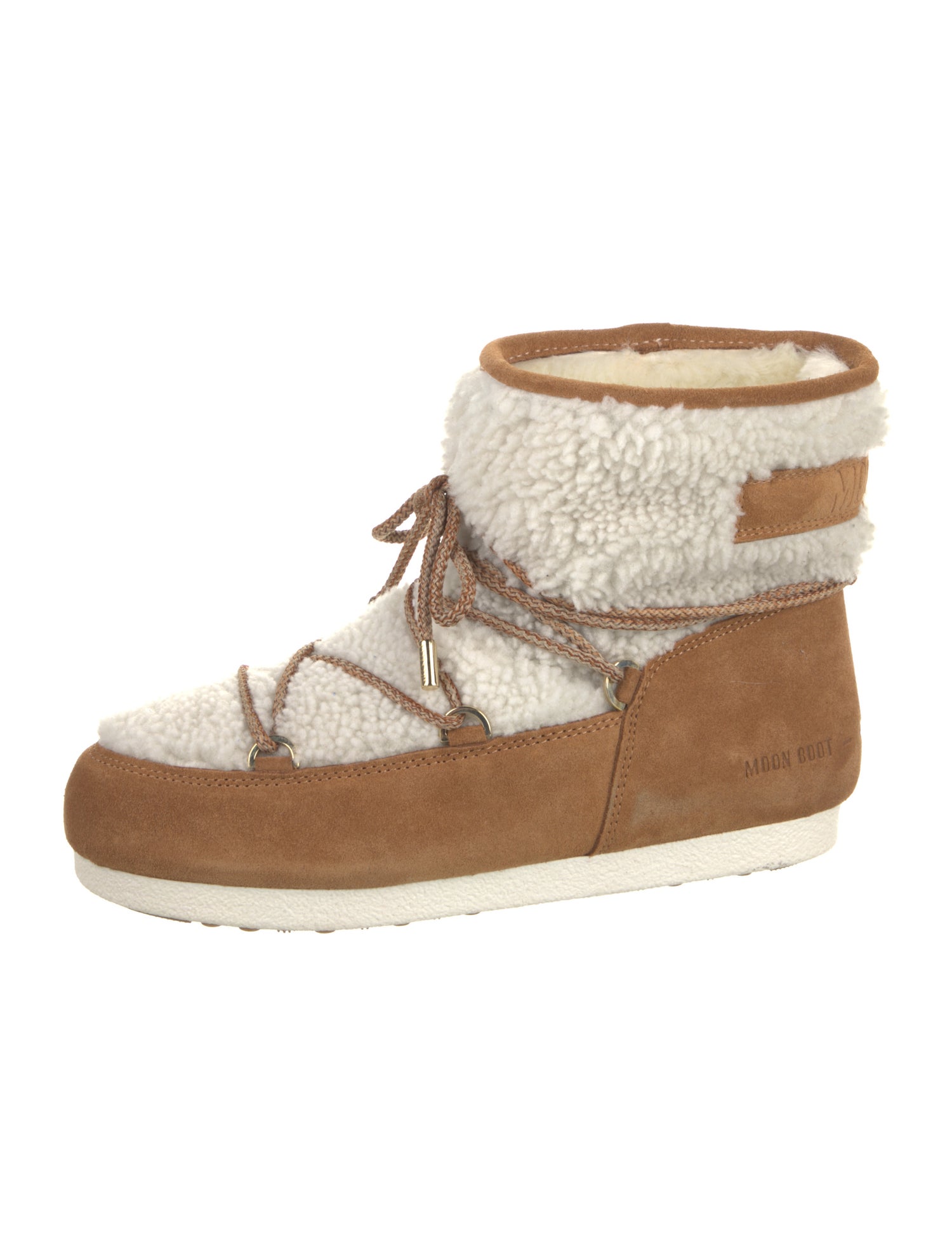 Moon Boot Suede Colorblock Pattern Lace-Up Boots