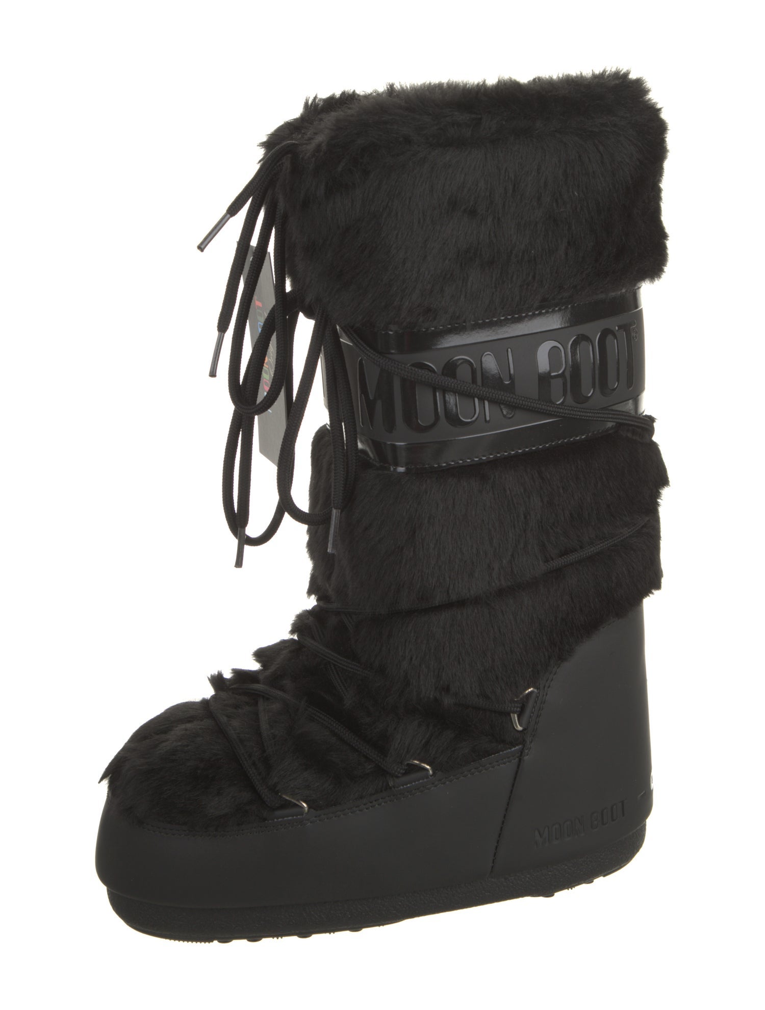 Moon Boot Faux Fur Graphic Print Lace-Up Boots