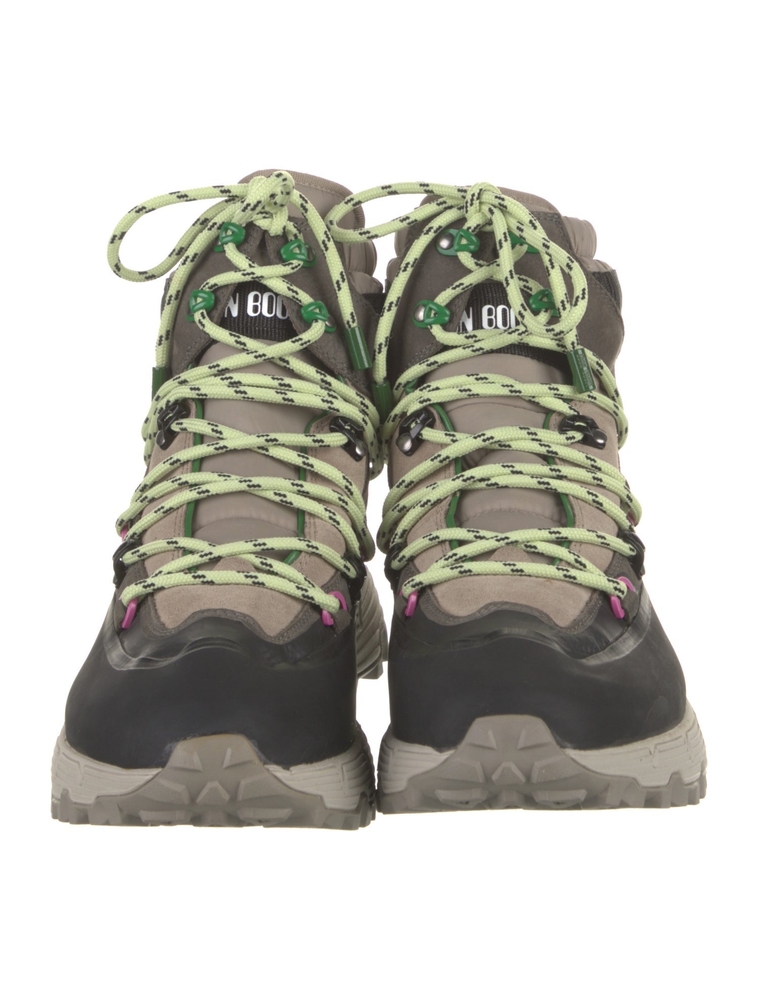 Moon Boot Nylon Colorblock Pattern Hiking Boots