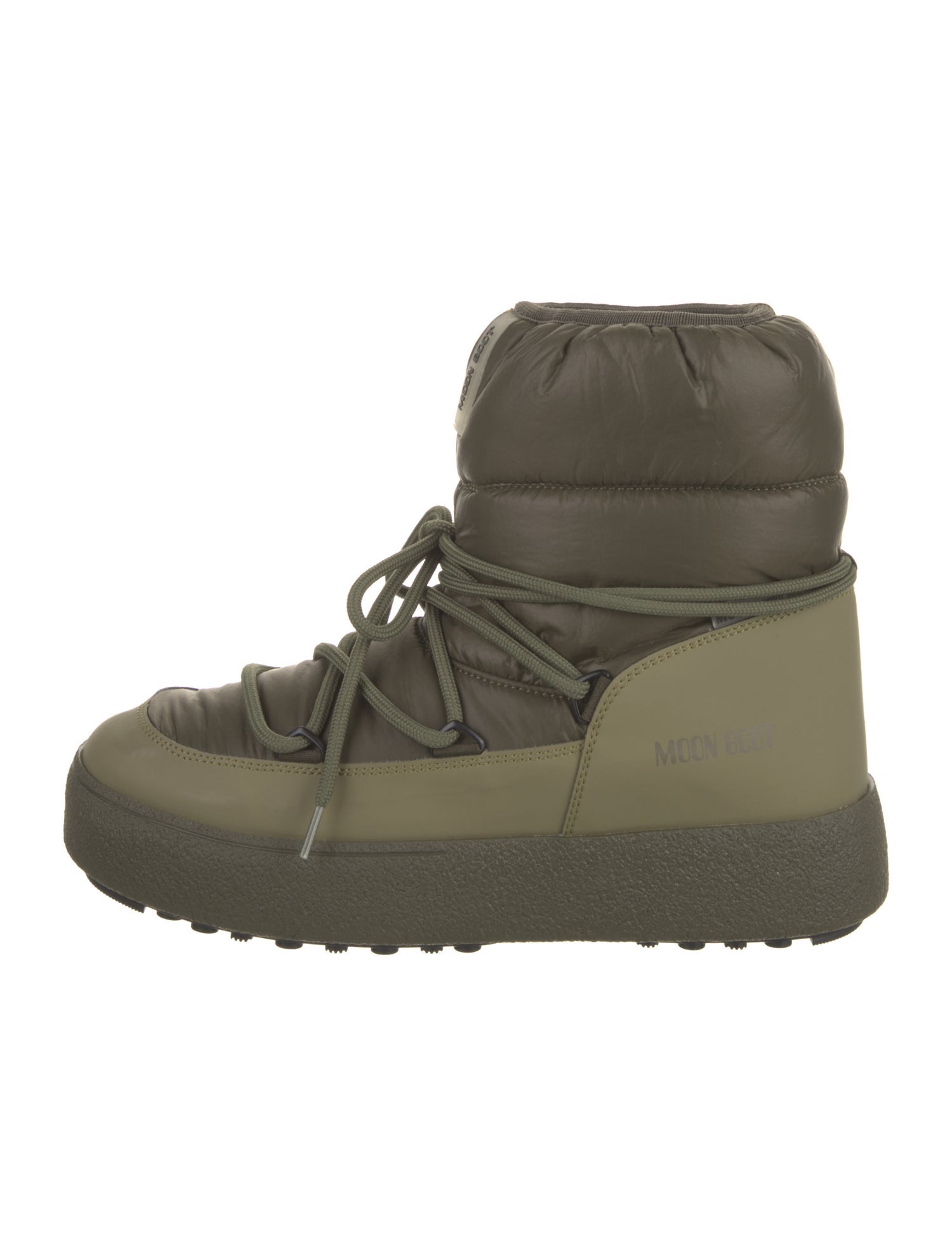 Moon Boot Nylon Colorblock Pattern Lace-Up Boots