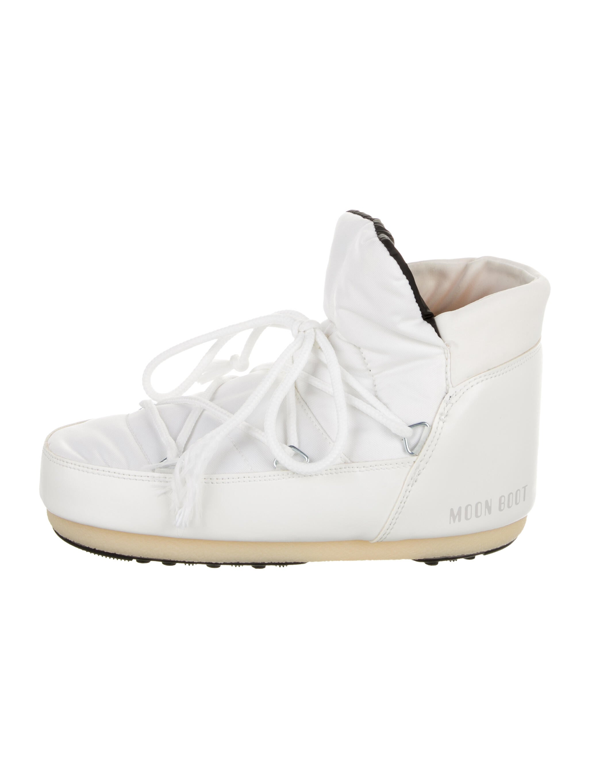 Moon Boot Nylon Leather Trim Embellishment Lace-Up Boots