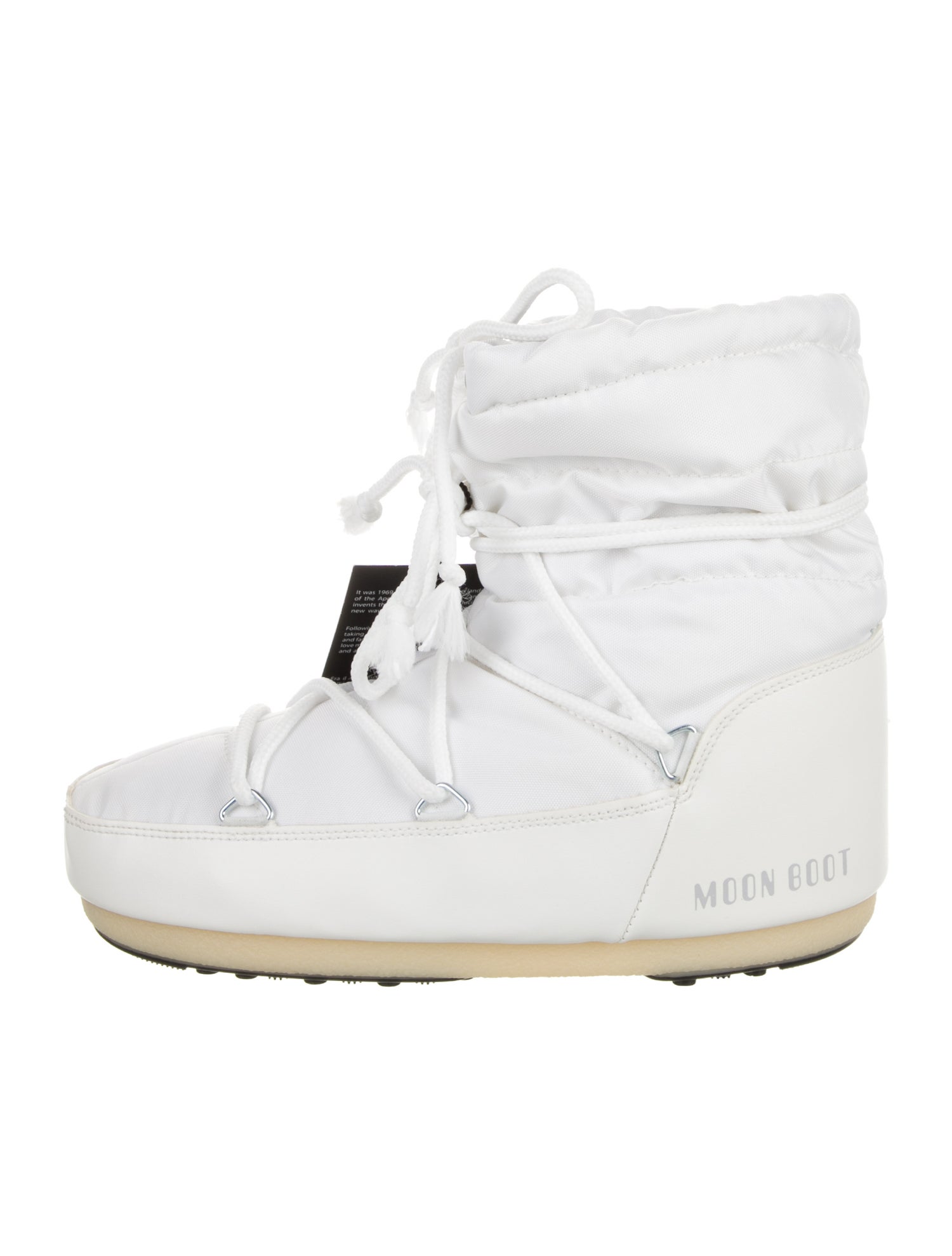 Moon Boot Nylon Leather Trim Embellishment Lace-Up Boots