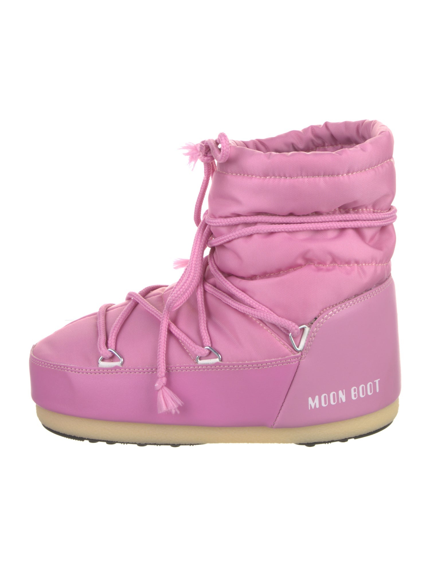 Moon Boot Nylon Leather Trim Embellishment Lace-Up Boots