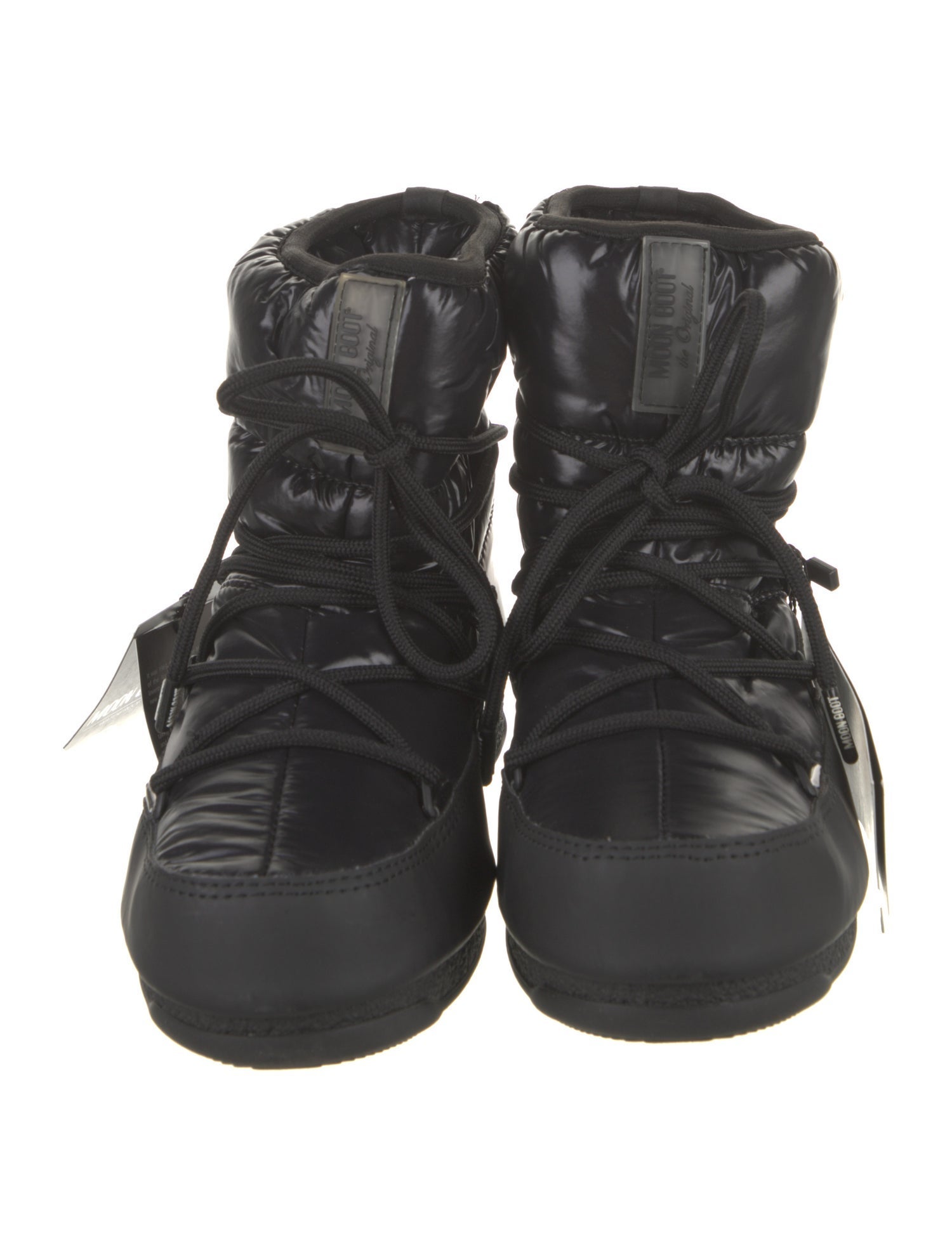 Moon Boot Nylon Leather Trim Embellishment Lace-Up Boots