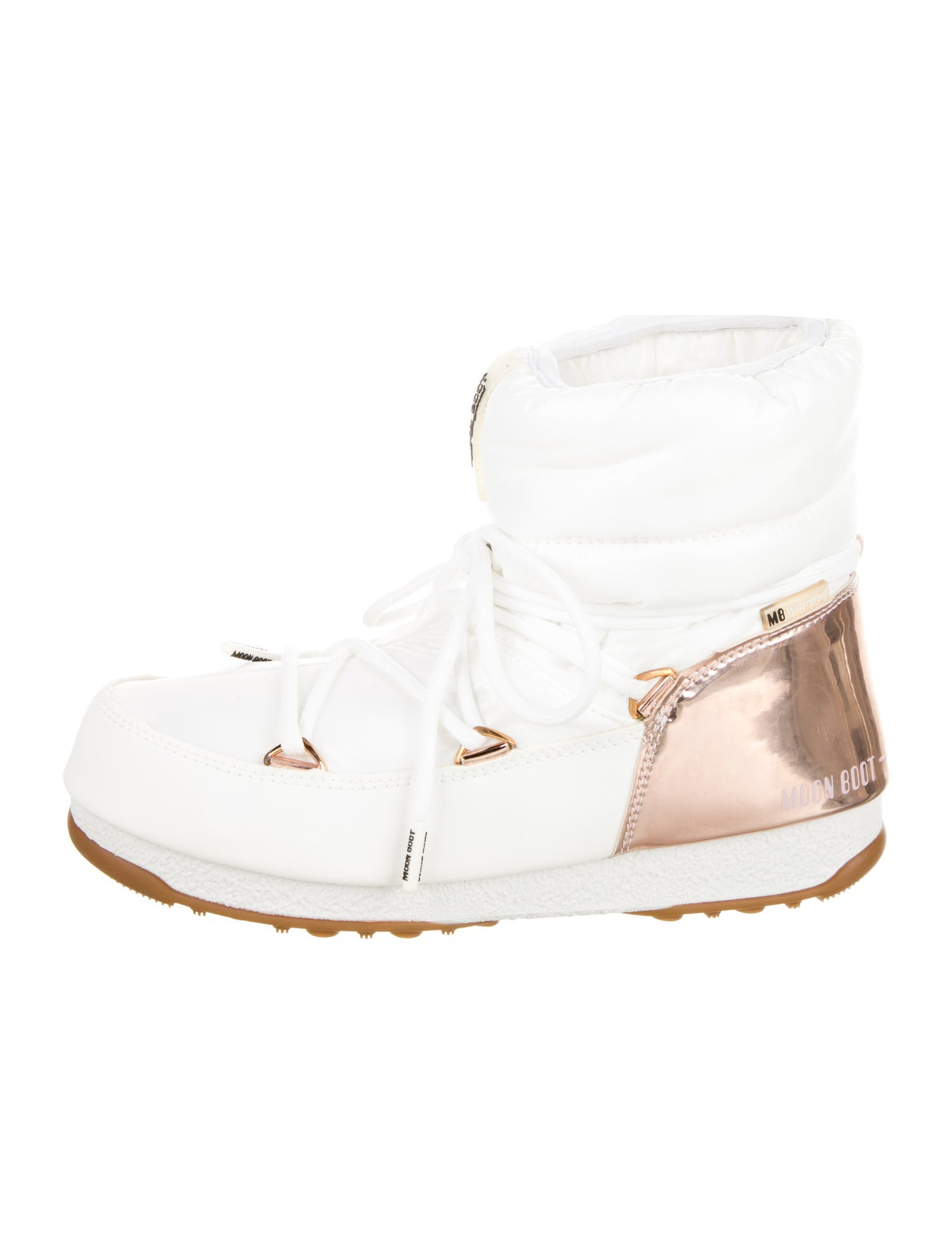 Moon Boot Nylon Colorblock Pattern Lace-Up Boots