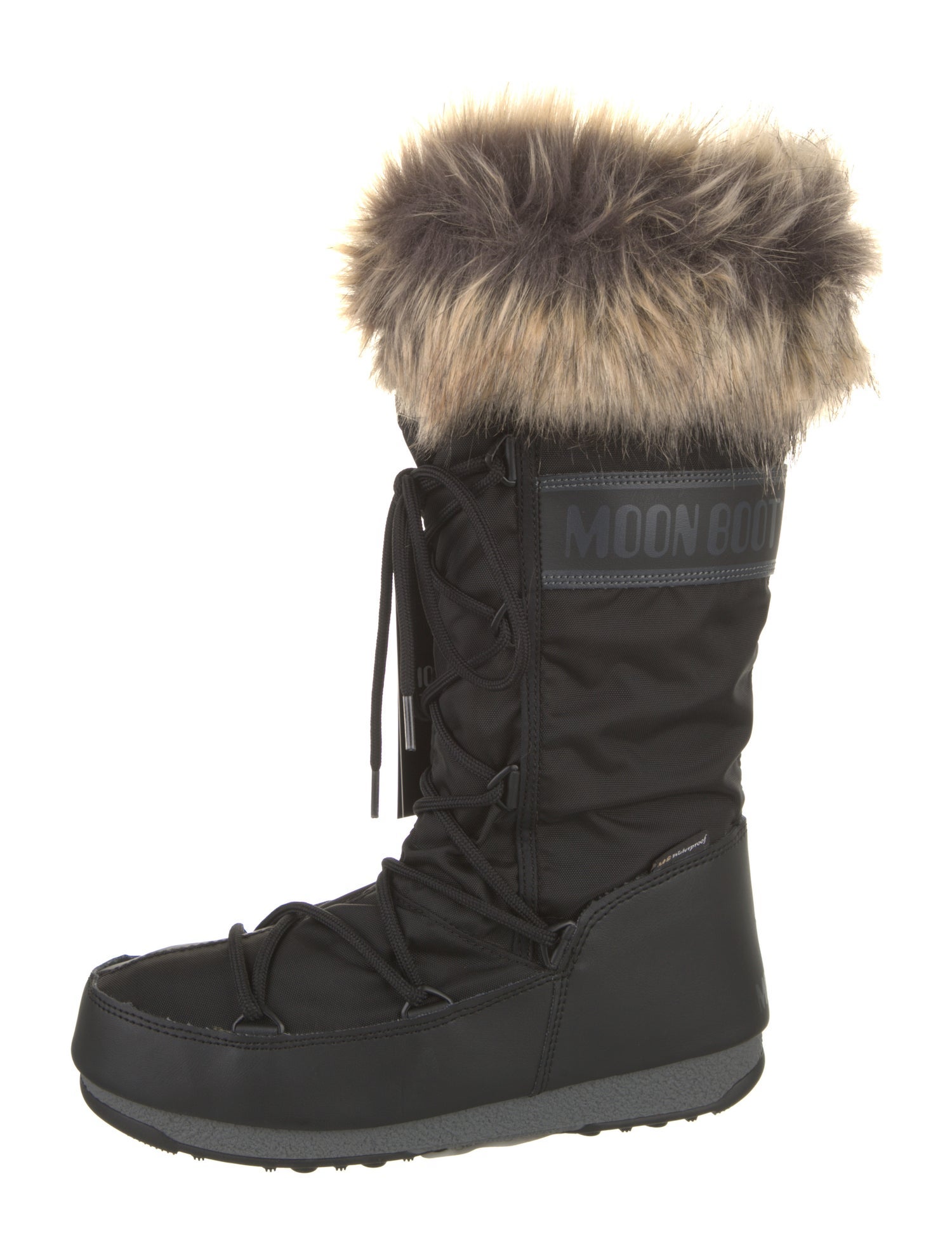 Moon Boot Nylon Colorblock Pattern Lace-Up Boots