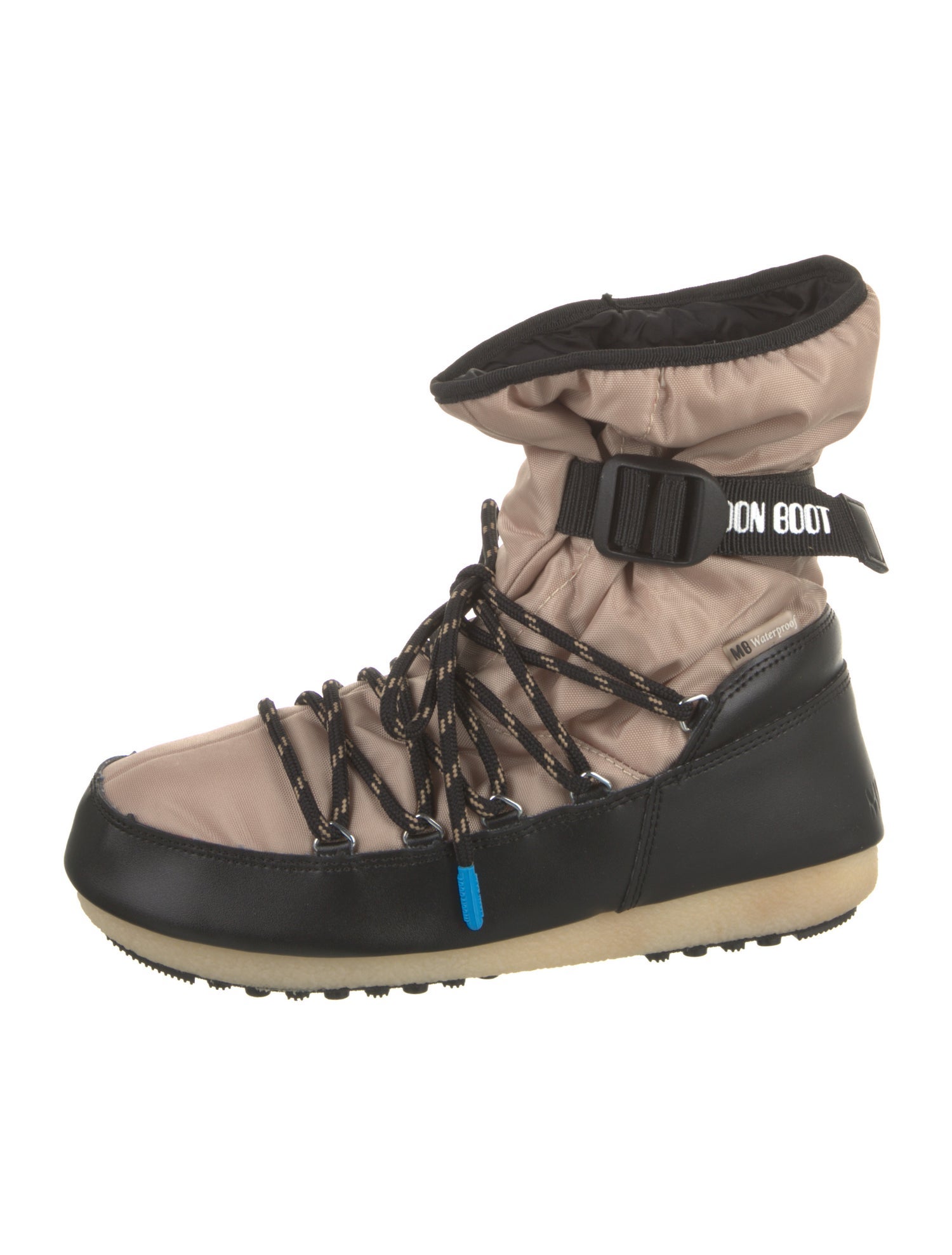 Moon Boot Nylon Colorblock Pattern Lace-Up Boots