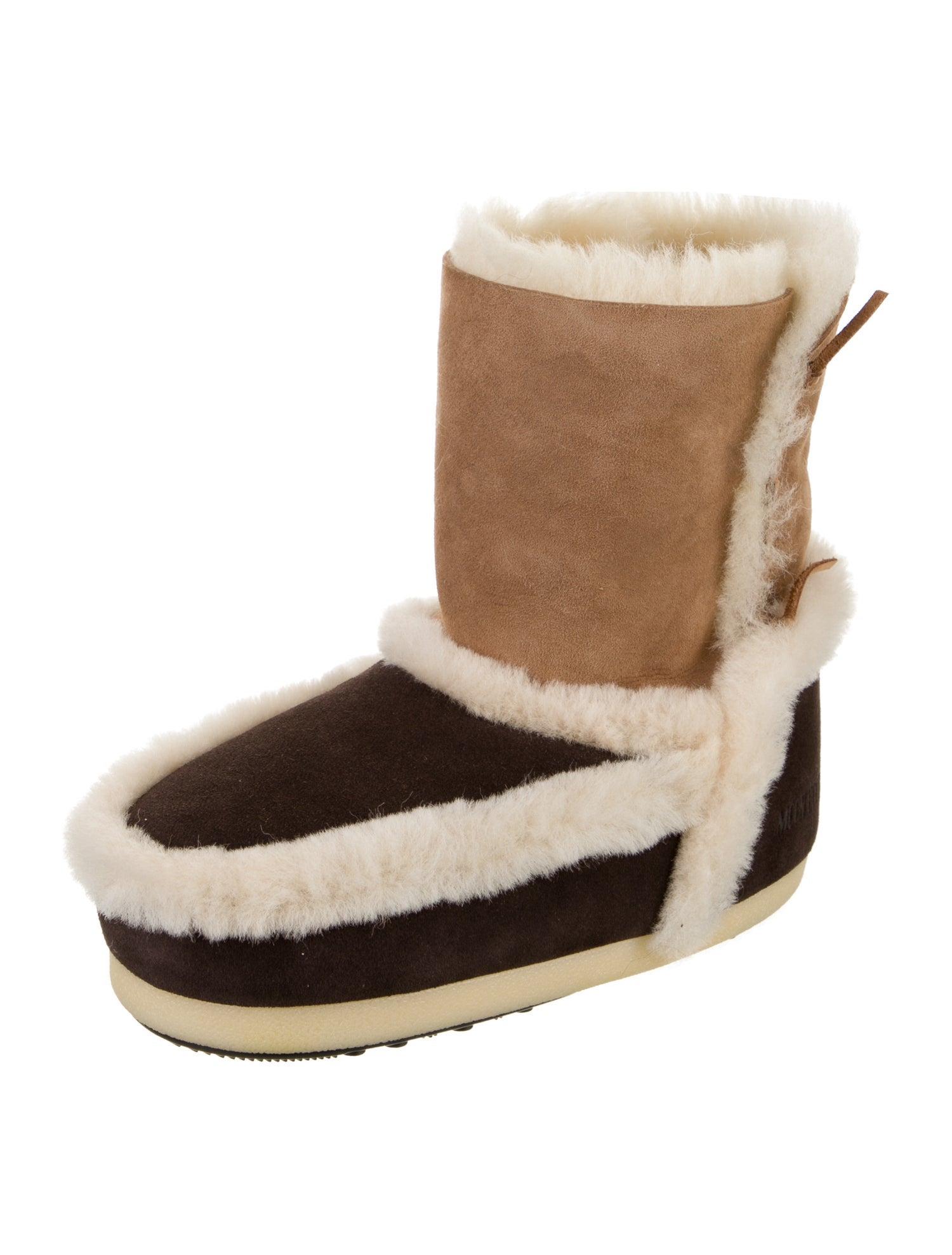 Moon Boot Shearling Whipstitch Trim Boots