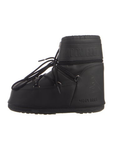 Pre-owned Moon Boot Nylon Lace-up Boots In Black