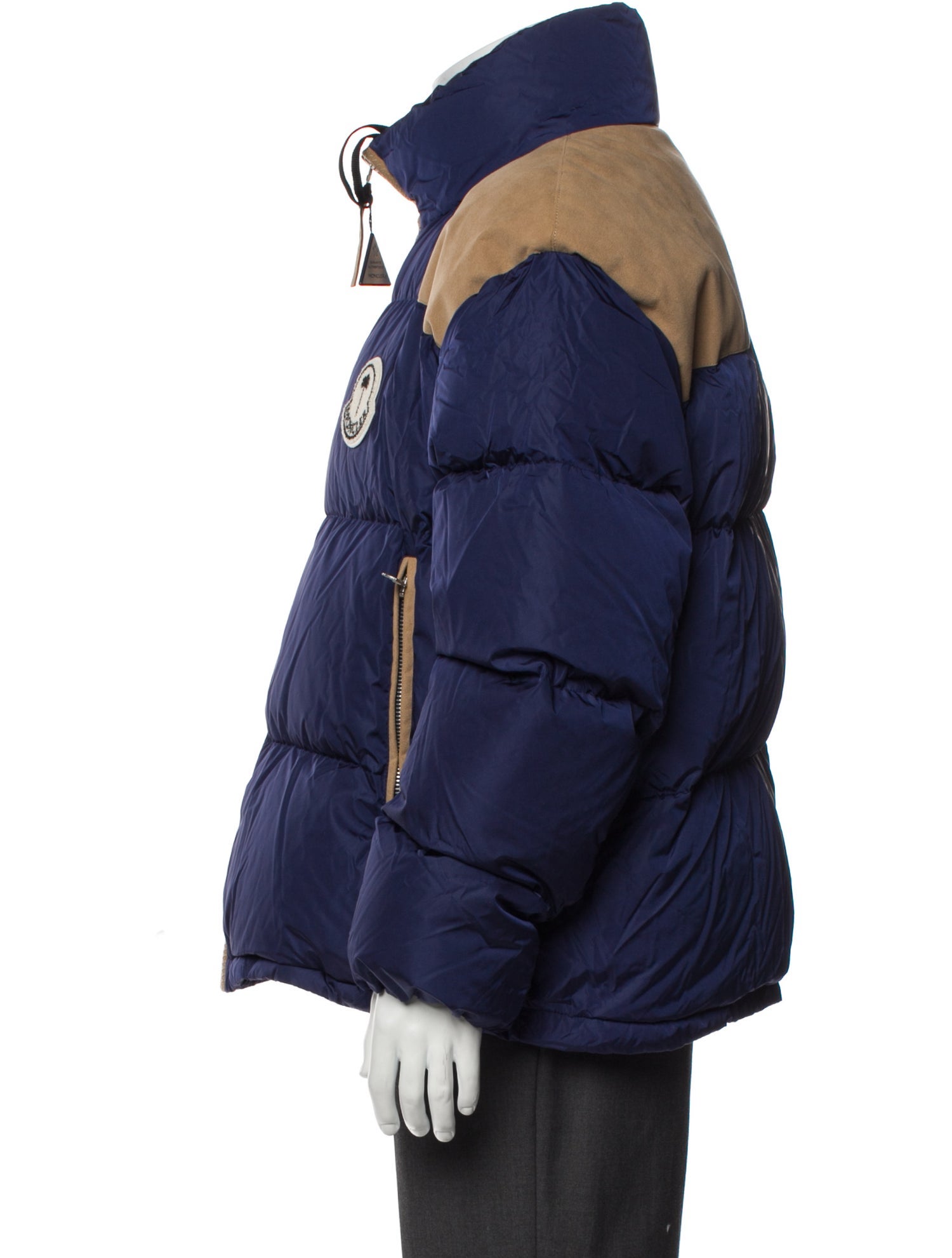 Moncler x Palm Angels Colorblock Pattern Puffer Coat