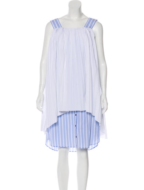 Monographie Sleeveless Pleated Dress White