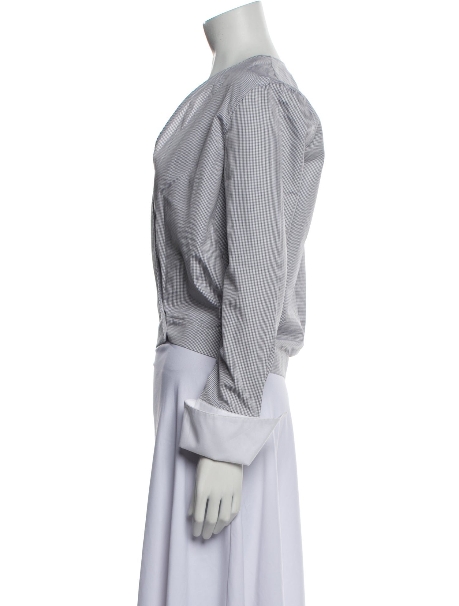 Monographie Plaid Print V-Neck Crop Top