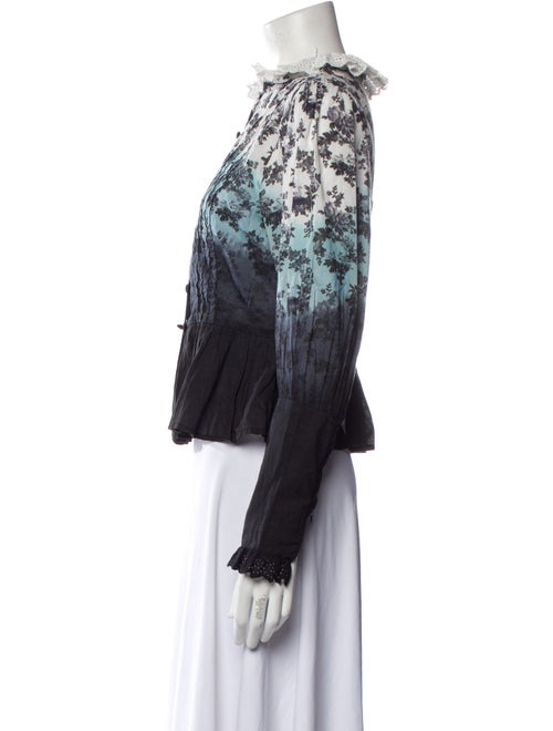 Manoush Printed Long Sleeve Crop Top