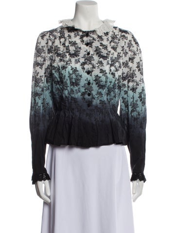 Manoush Tops Floral Print Crew Neck Top Us6, Fr38 | M