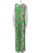Manoush Floral Print Plunge Neckline Jumpsuit