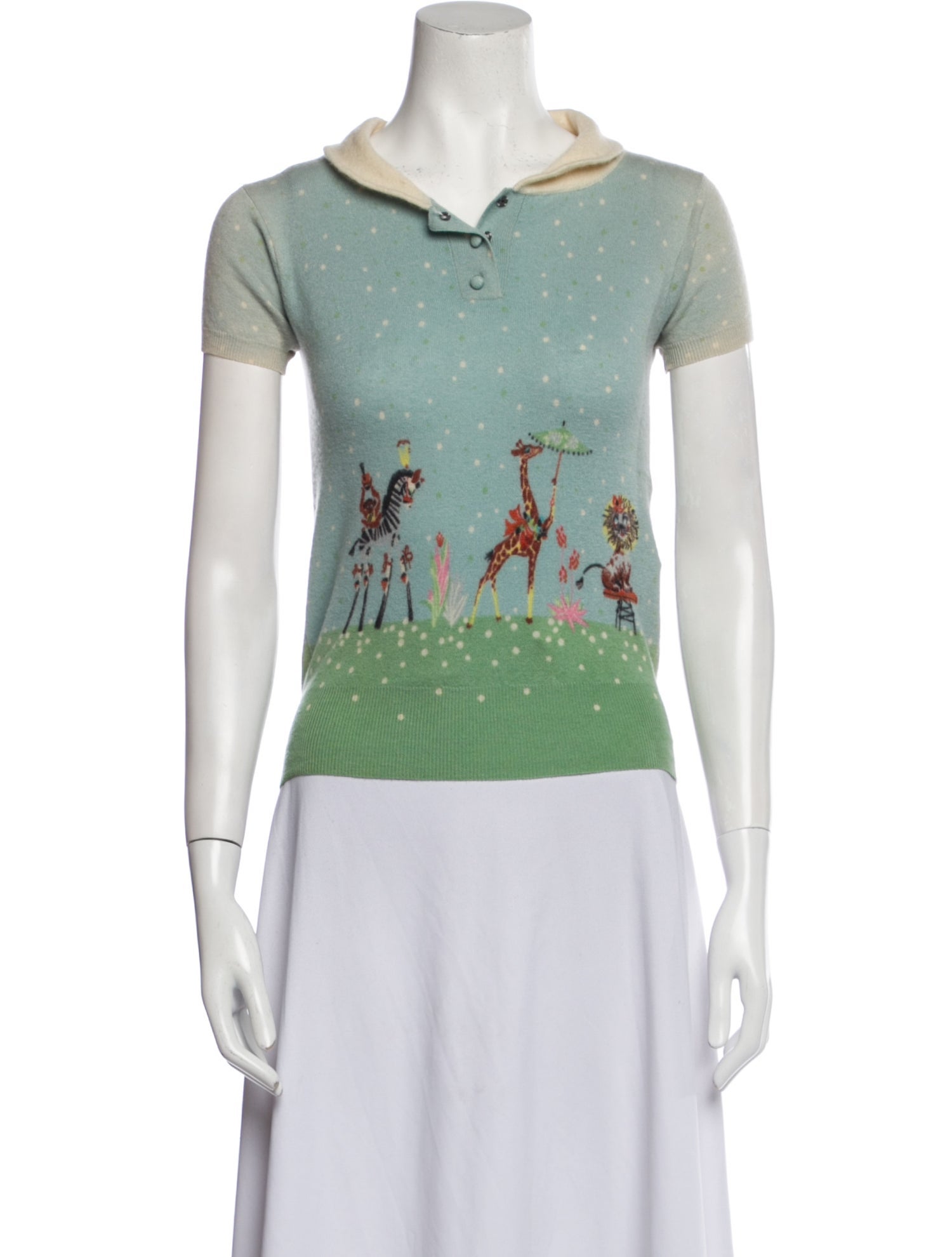 Manoush Printed Cowl Neck T-Shirt