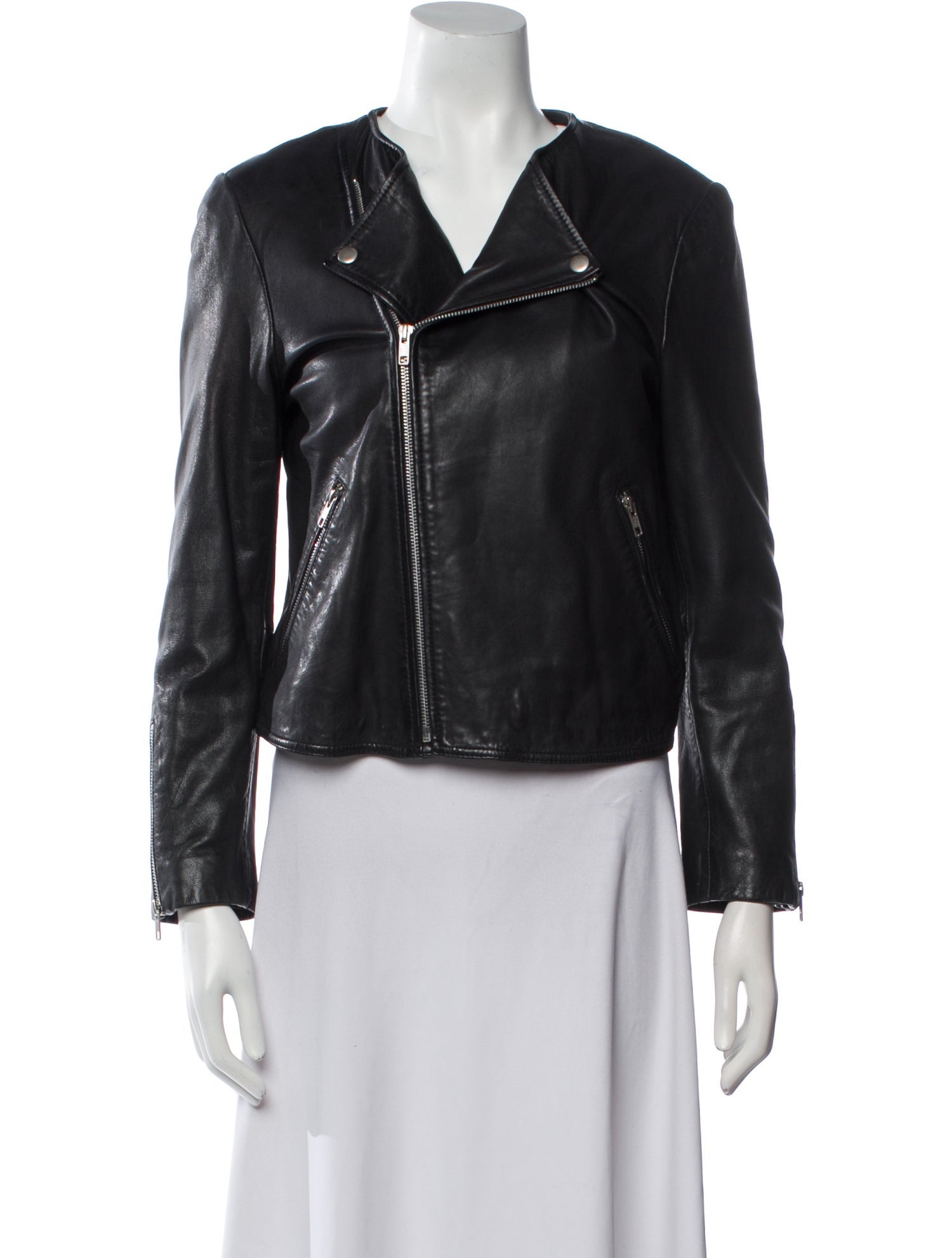 Manoush Lamb Leather Biker Jacket