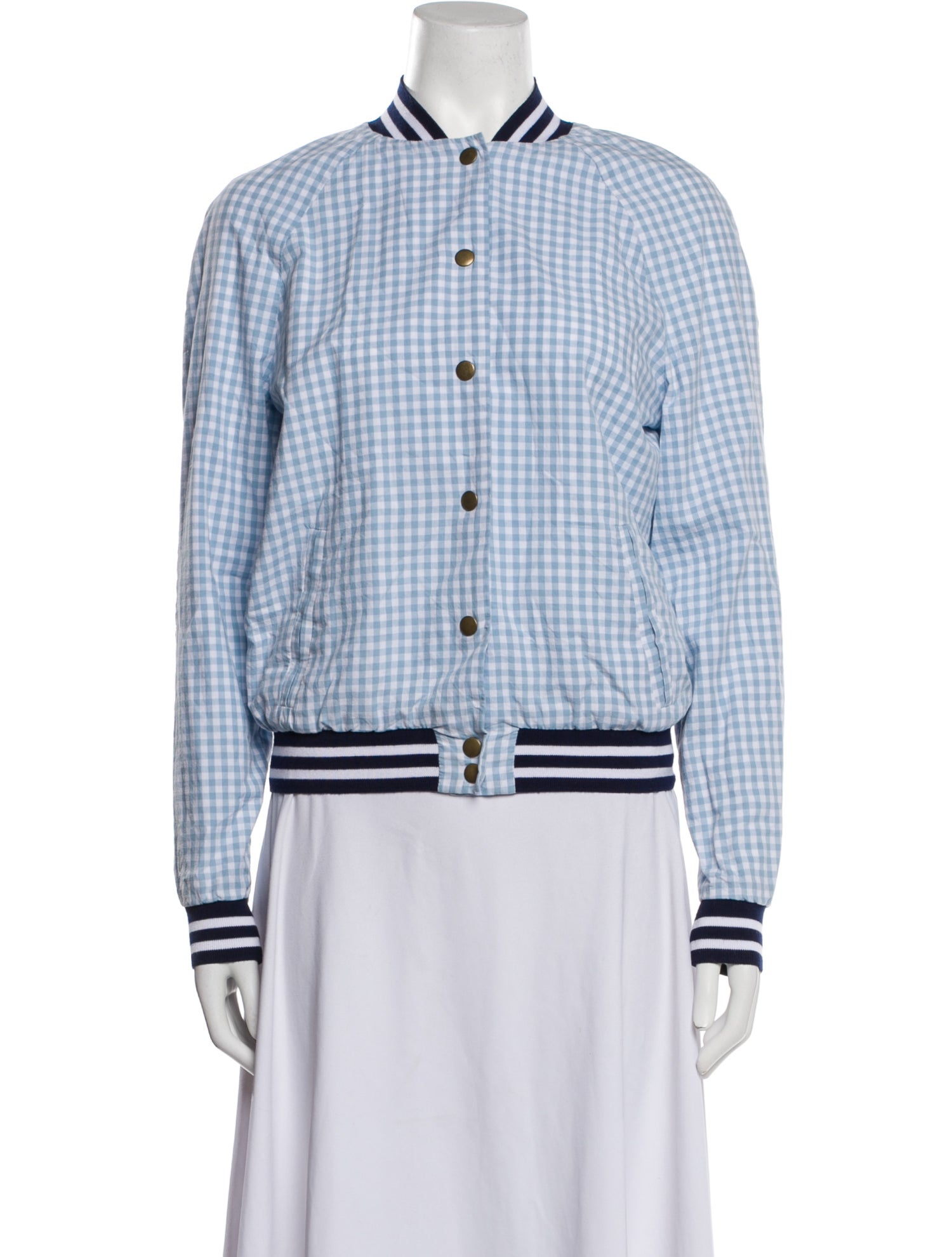 Manoush Plaid Print Bomber Jacket