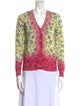 Manoush Floral Print V-Neck Sweater