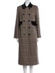 Manoush Wool Plaid Print Trench Coat