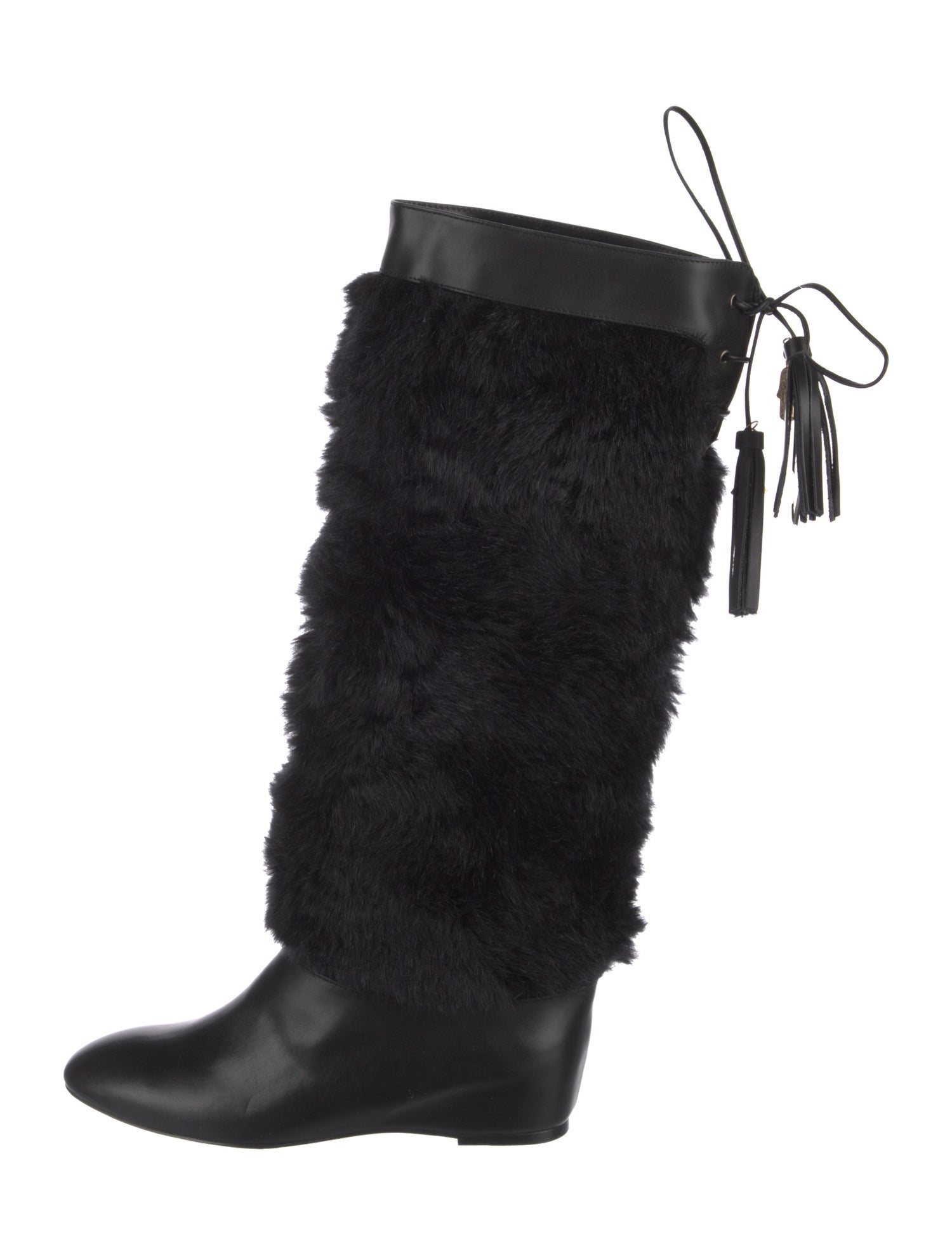 Manoush Leather Tassel Accents Lace-Up Boots