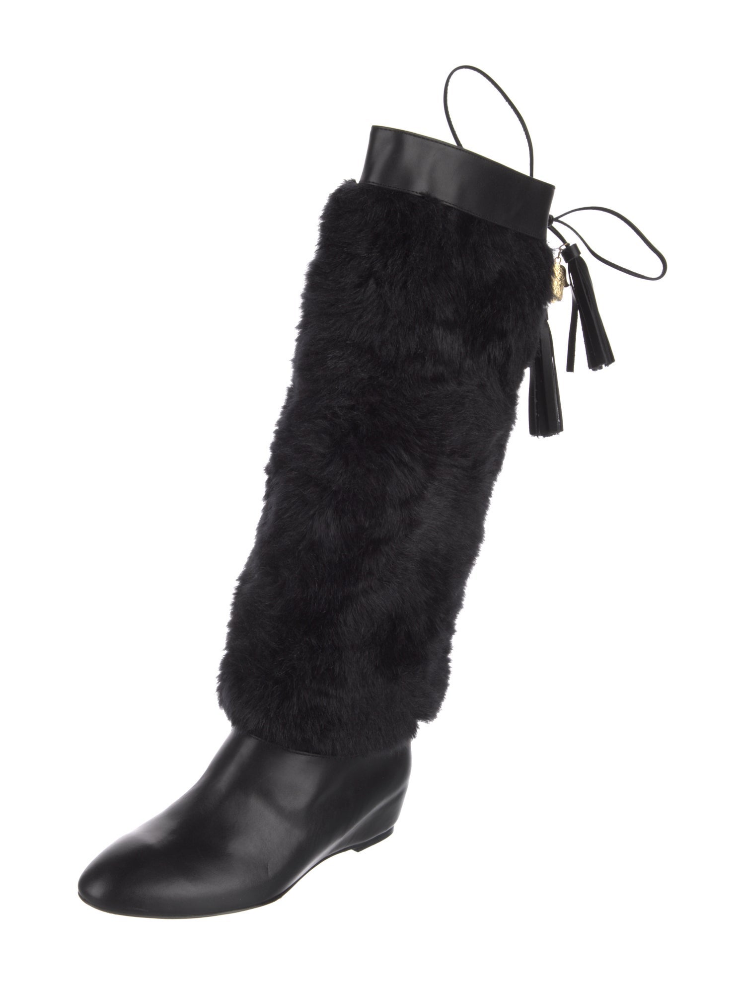 Manoush Leather Tassel Accents Lace-Up Boots