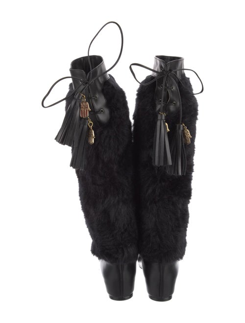 Manoush Leather Tassel Accents Lace-Up Boots