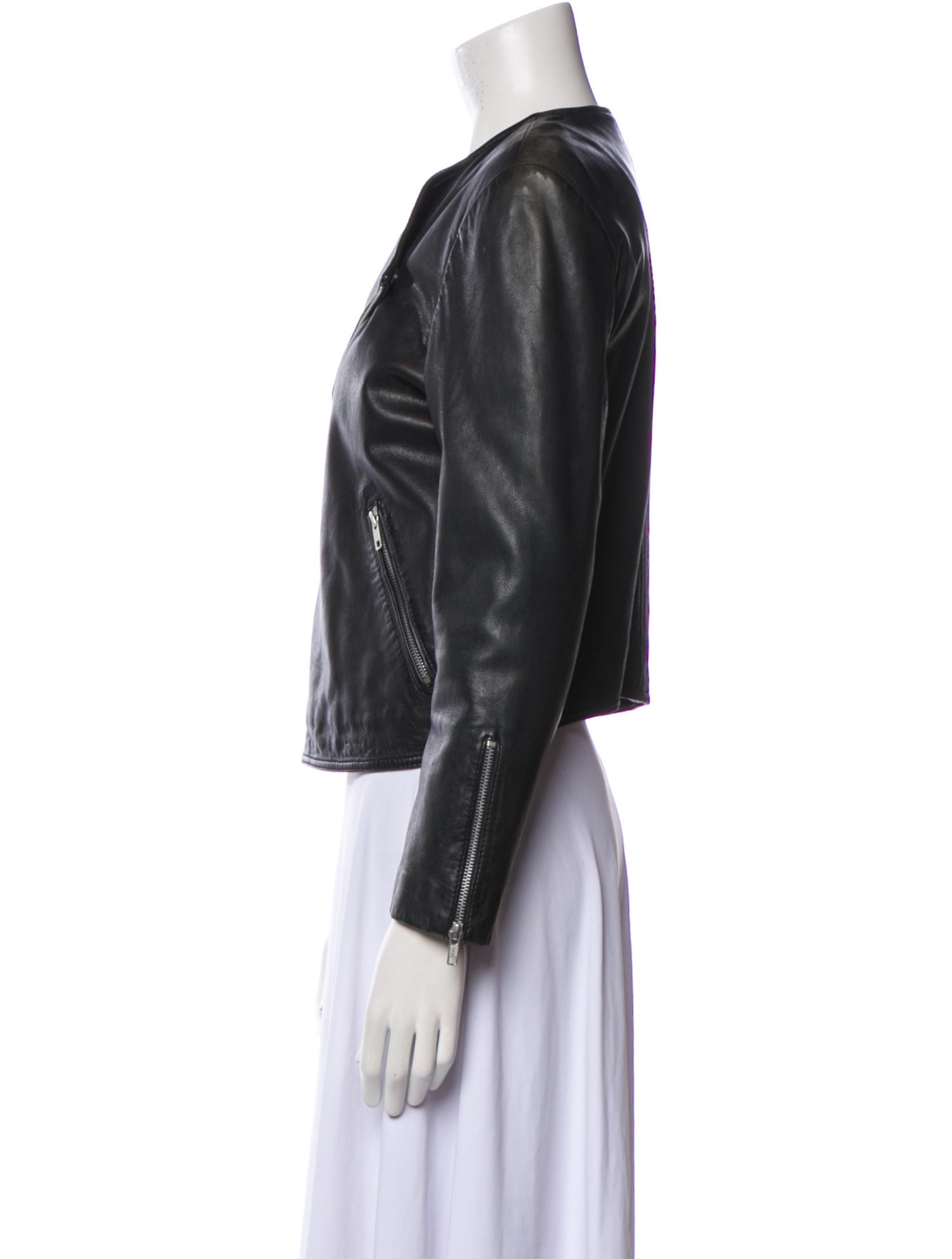 Manoush Lamb Leather Biker Jacket