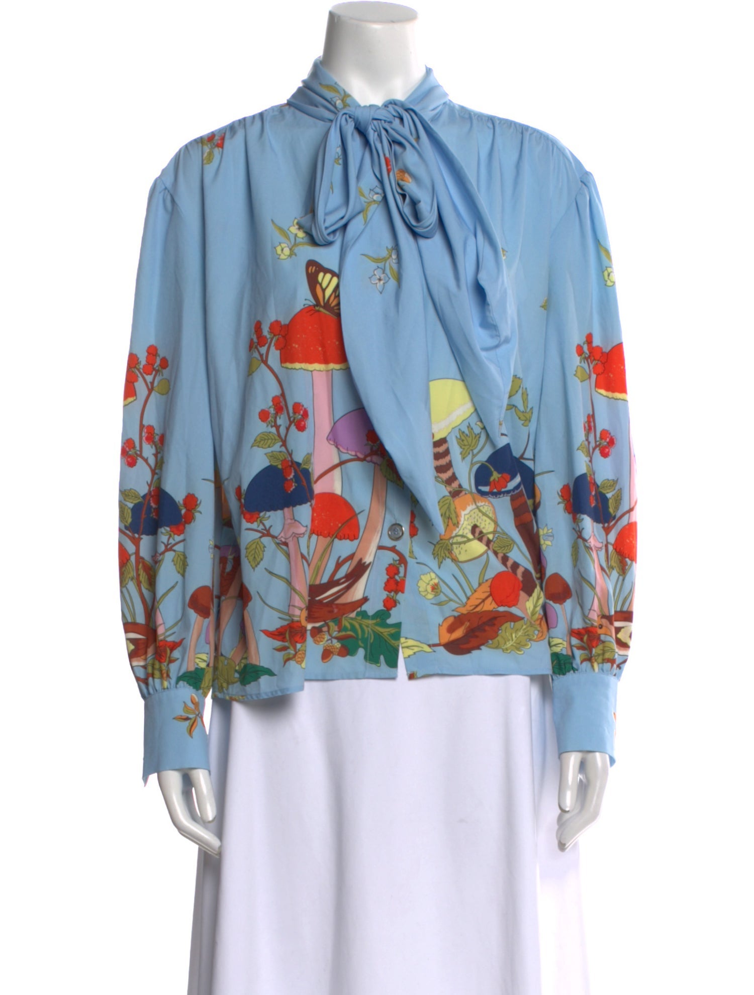 Manoush Floral Print Mock Neck Blouse