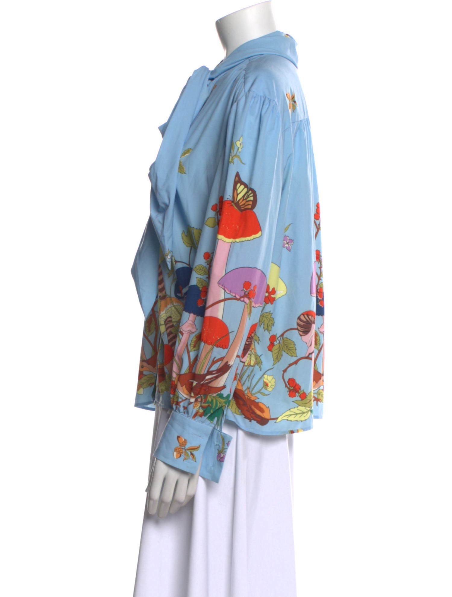 Manoush Floral Print Mock Neck Blouse