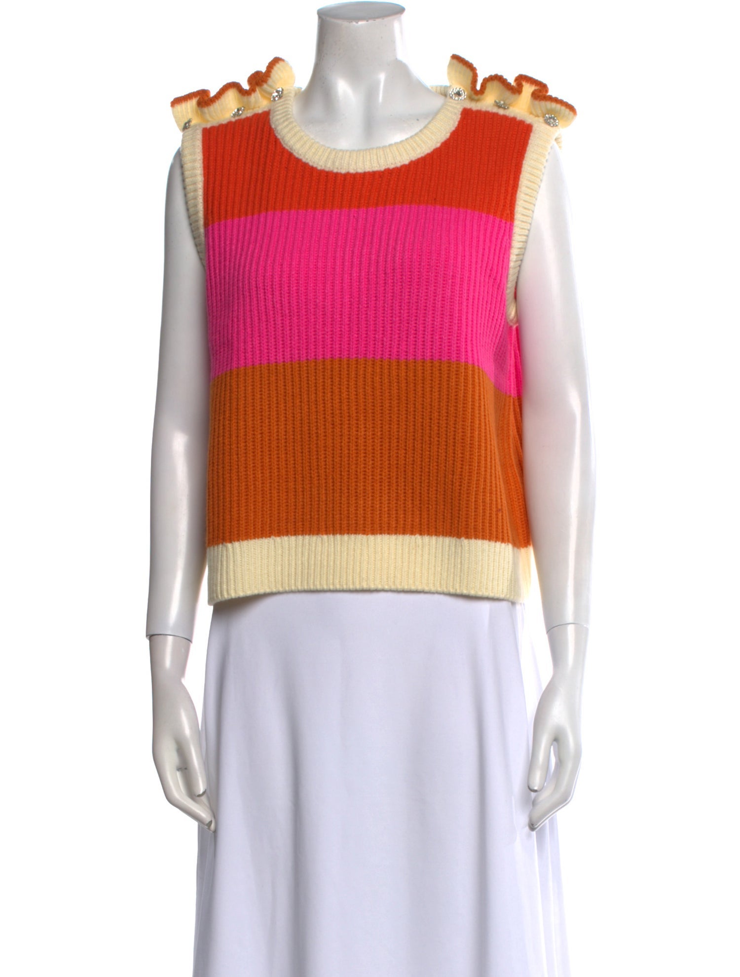 Manoush Colorblock Pattern Scoop Neck Sweater w/ Tags