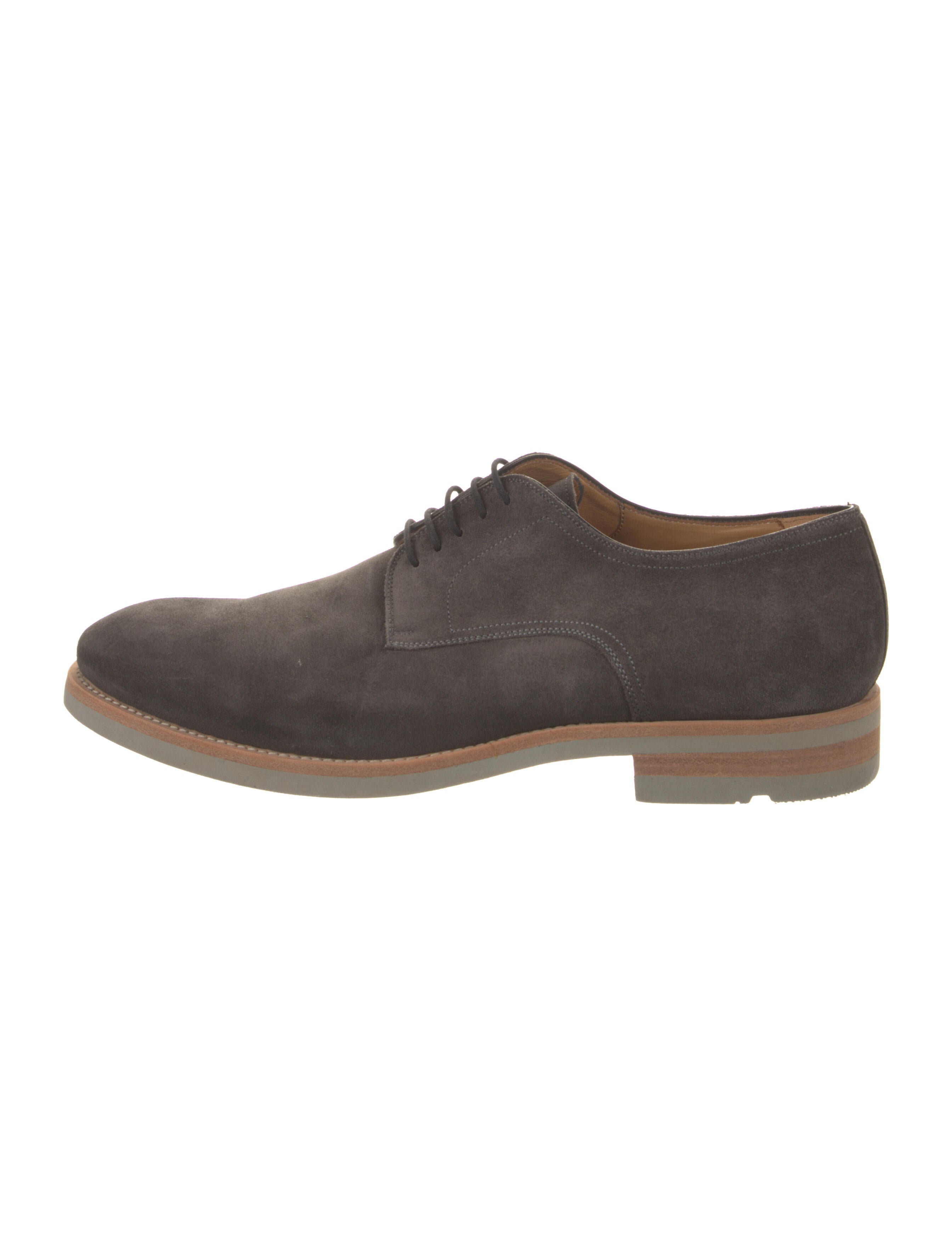 Magnanni Suede Derby Shoes Grey Oxfords, Shoes MNN22528 The RealReal