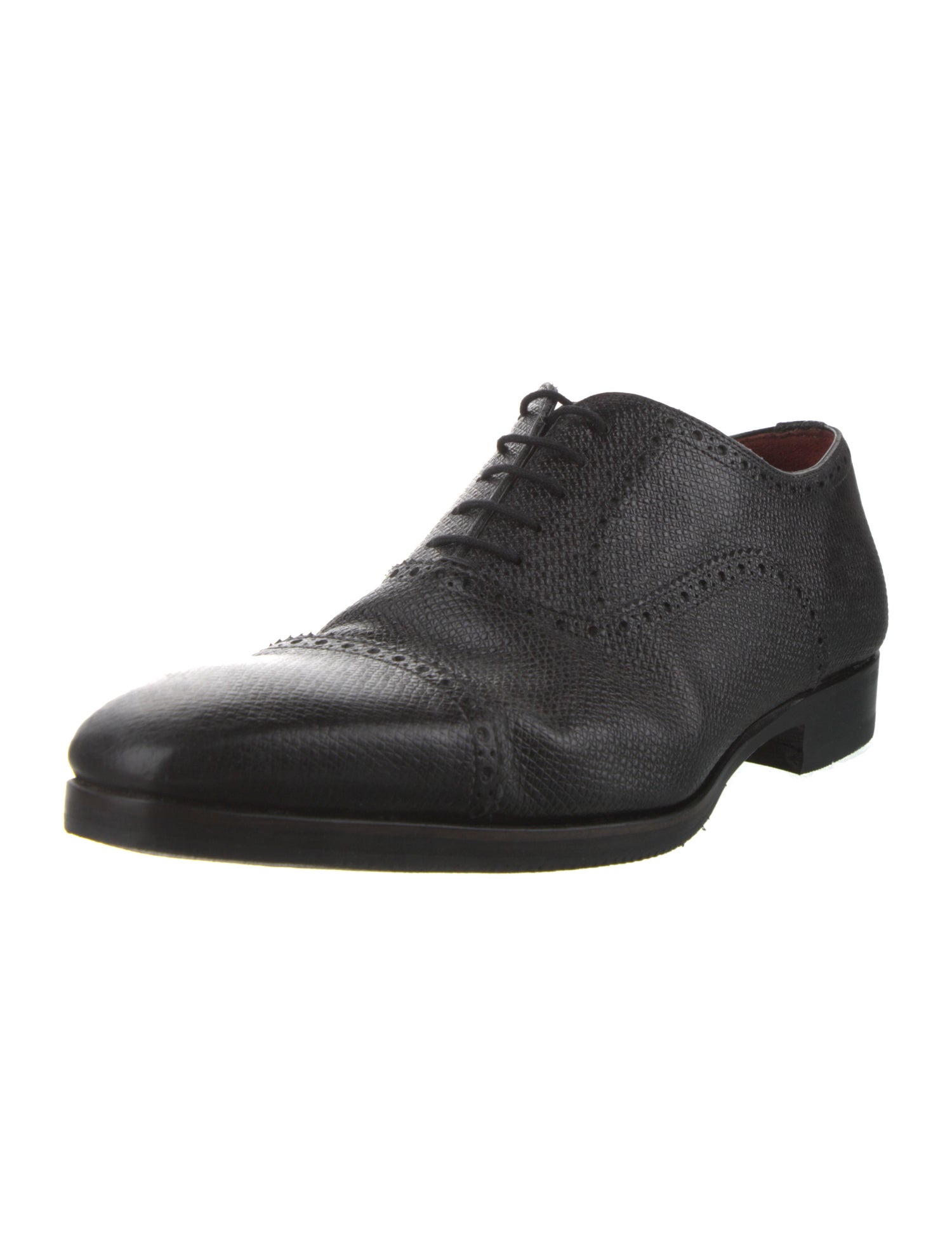 Magnanni Leather Eyelet Trim Oxfords