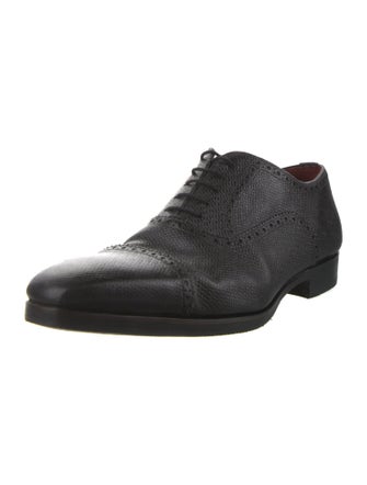 Magnanni Leather Eyelet Trim Oxfords