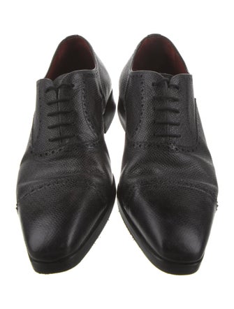 Magnanni Leather Eyelet Trim Oxfords