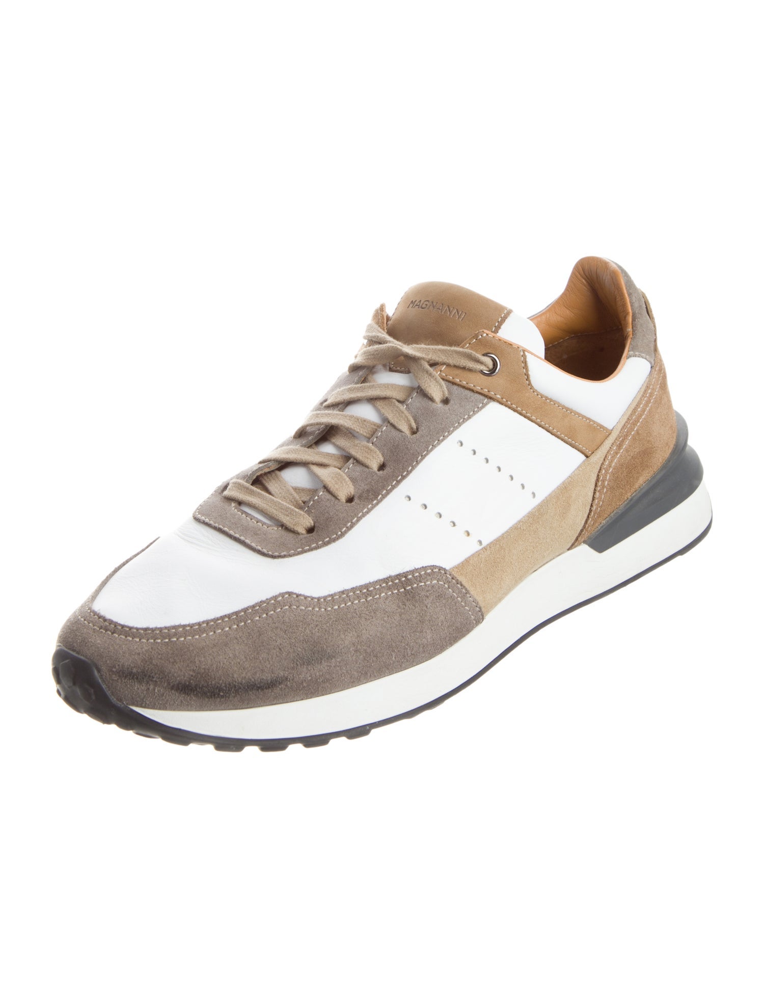 Magnanni Leather Colorblock Pattern Athletic Sneakers