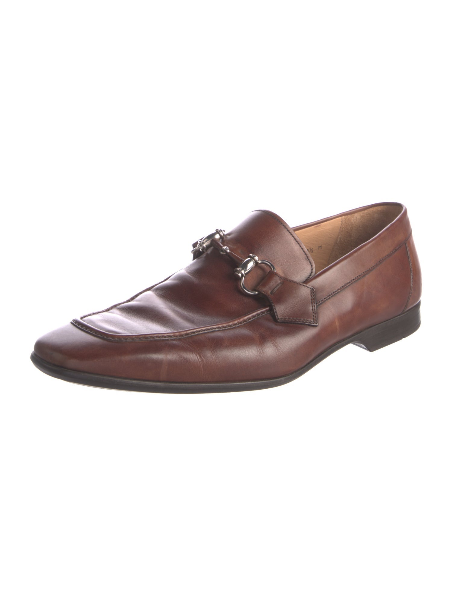 Magnanni Horsebit Accent Leather Dress Loafers